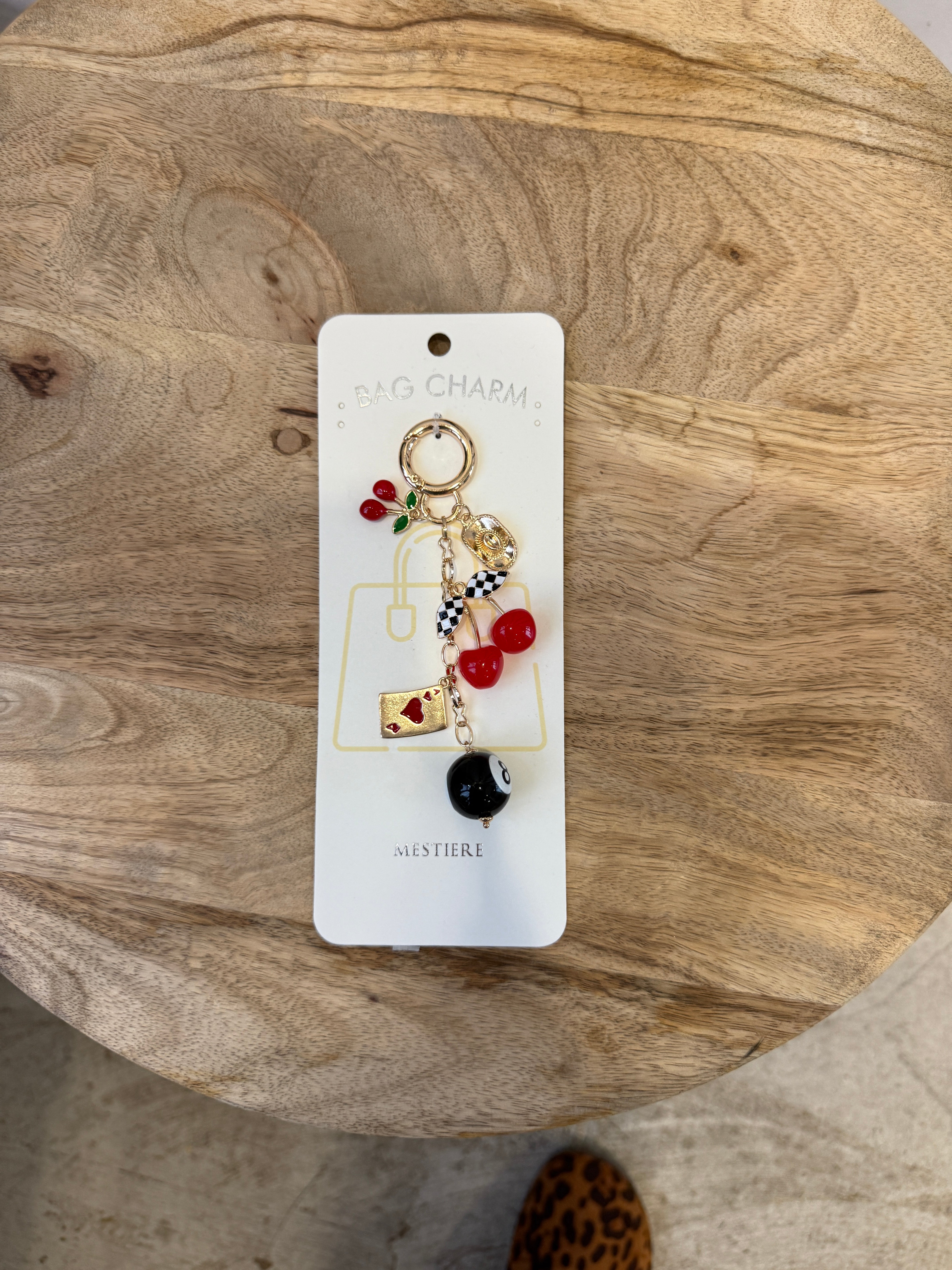 Retro Cherry 8-Ball Key Bag Chain-Keychains-Sensibling Corp.-The Silo Boutique, Women's Fashion Boutique Located in Warren and Grand Forks North Dakota