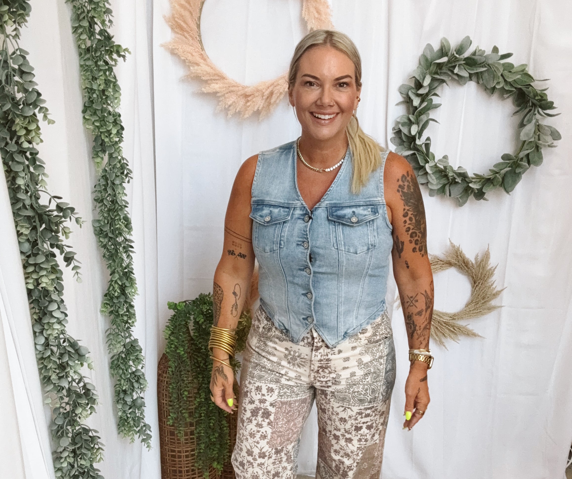 Risen Wide Leg Earth Block Jeans-Jeans-risen-The Silo Boutique, Women's Fashion Boutique Located in Warren and Grand Forks North Dakota