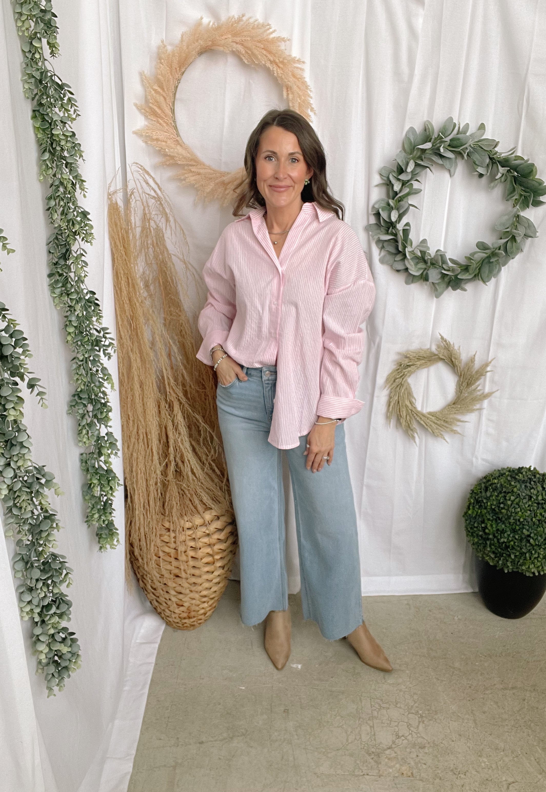 Essential Stripe Long Sleeve Top-Light Pink-Long Sleeve Tops-hyfve-The Silo Boutique, Women's Fashion Boutique Located in Warren and Grand Forks North Dakota
