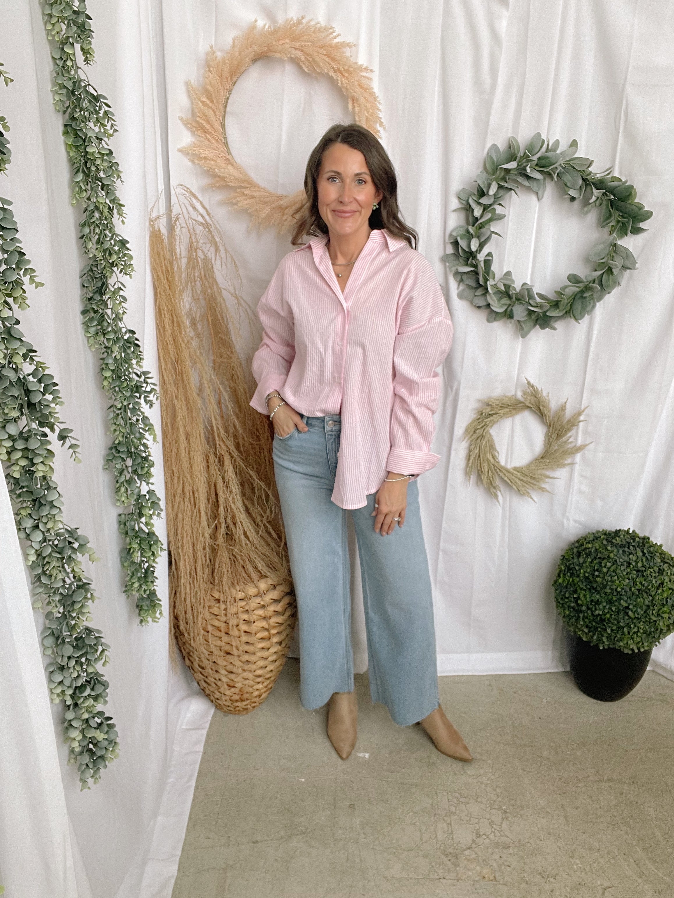 Essential Stripe Long Sleeve Top-Light Pink-Long Sleeve Tops-hyfve-The Silo Boutique, Women's Fashion Boutique Located in Warren and Grand Forks North Dakota