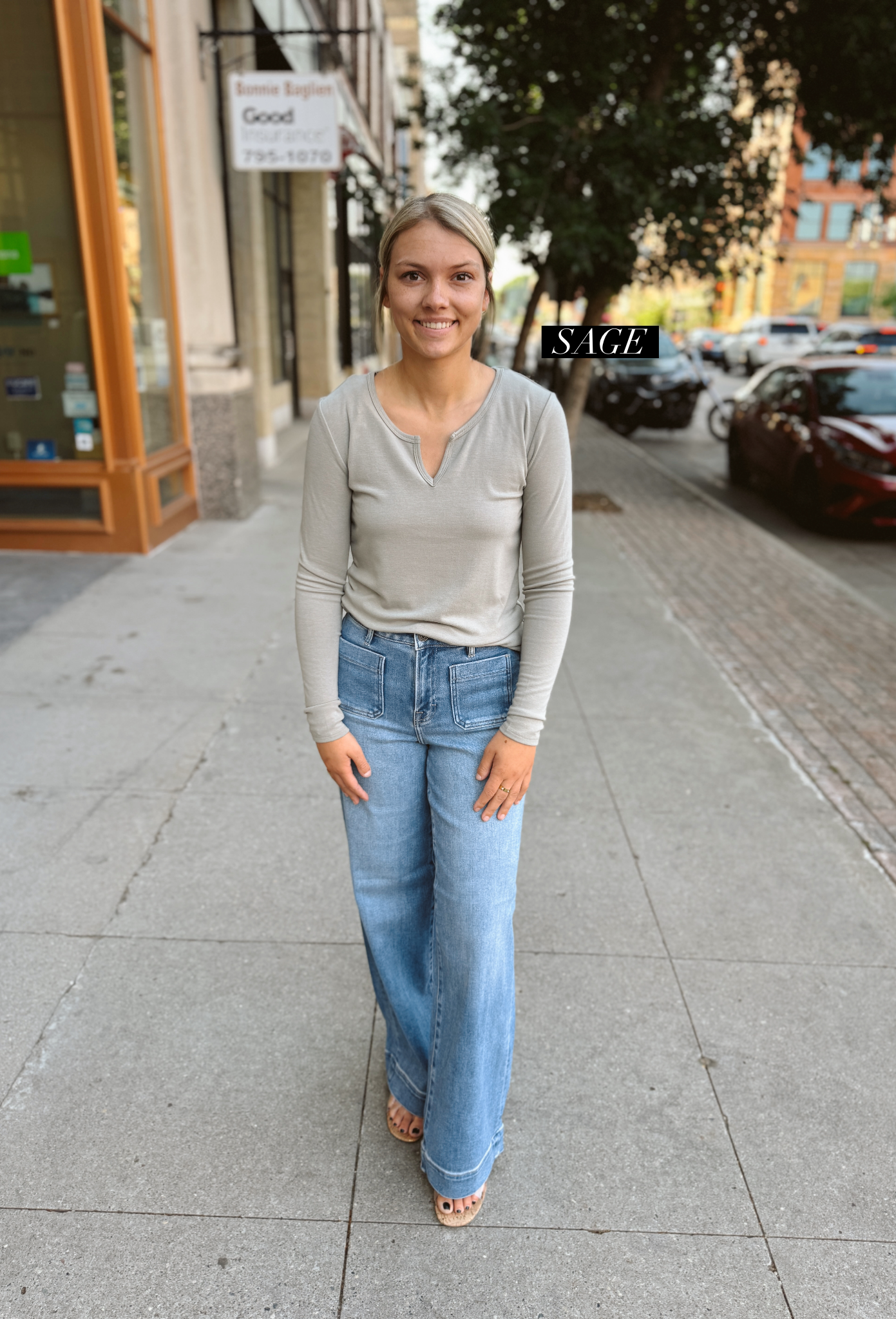 Cool Ultra Soft Notched Long Sleeve Top-Final sale-Long Sleeve Tops-be cool-The Silo Boutique, Women's Fashion Boutique Located in Warren and Grand Forks North Dakota