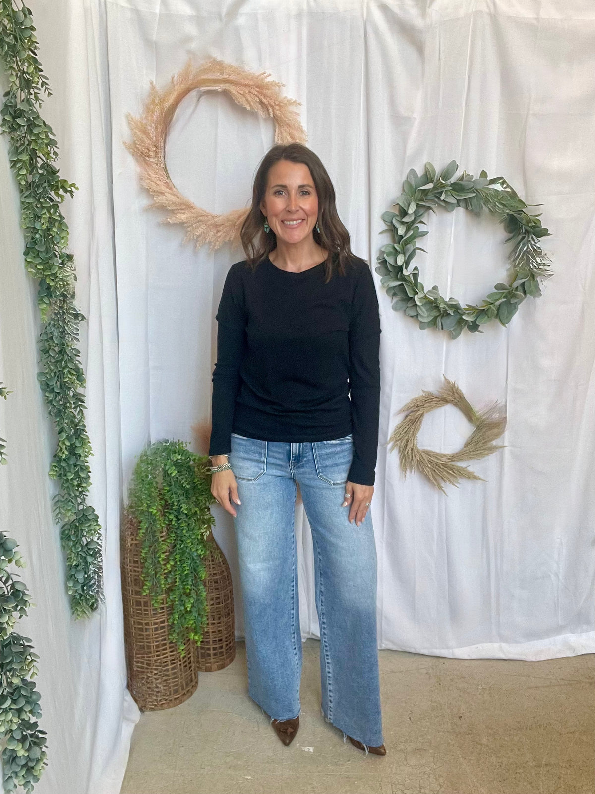 Lindsey Ribbed Long Sleeve Top-Black-Long Sleeve Tops-staccato-The Silo Boutique, Women's Fashion Boutique Located in Warren and Grand Forks North Dakota