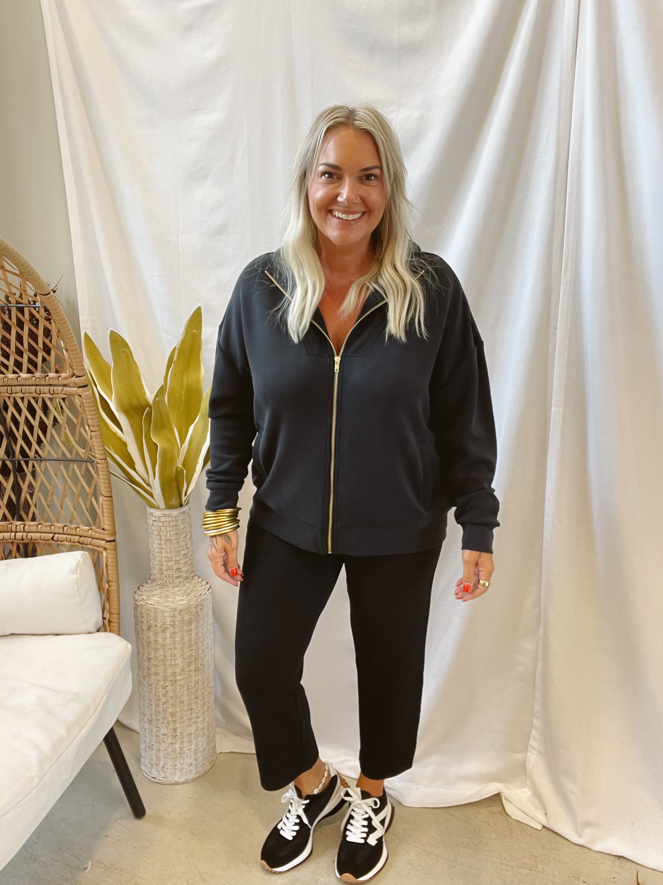 Mono B Laguna Scuba Sweatshirt-Black-Sweatshirts-mono b-The Silo Boutique, Women's Fashion Boutique Located in Warren and Grand Forks North Dakota