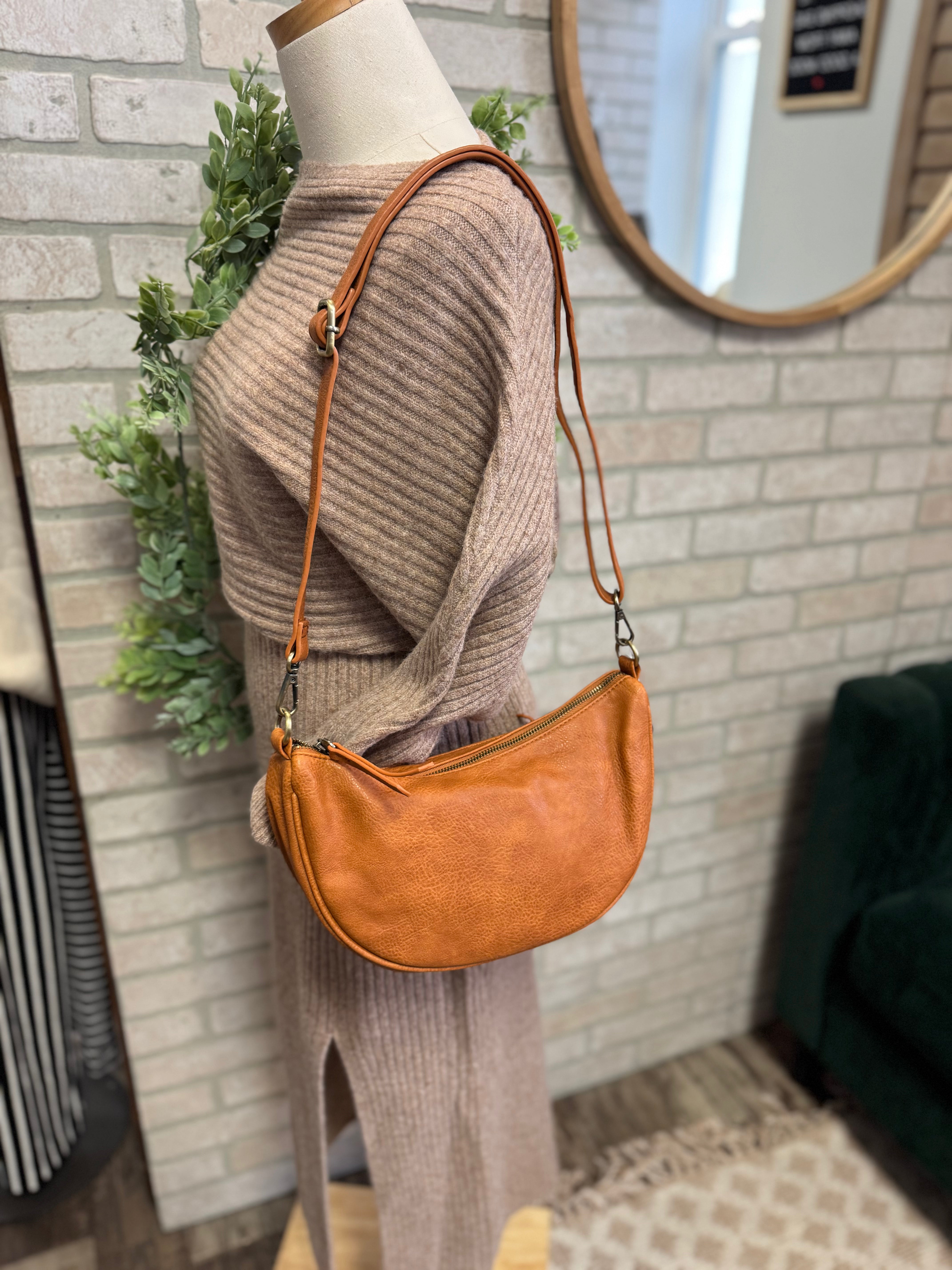 Joy Susan Miranda Crescent Crossbody-Cedar-Purses-joy susan-The Silo Boutique, Women's Fashion Boutique Located in Warren and Grand Forks North Dakota