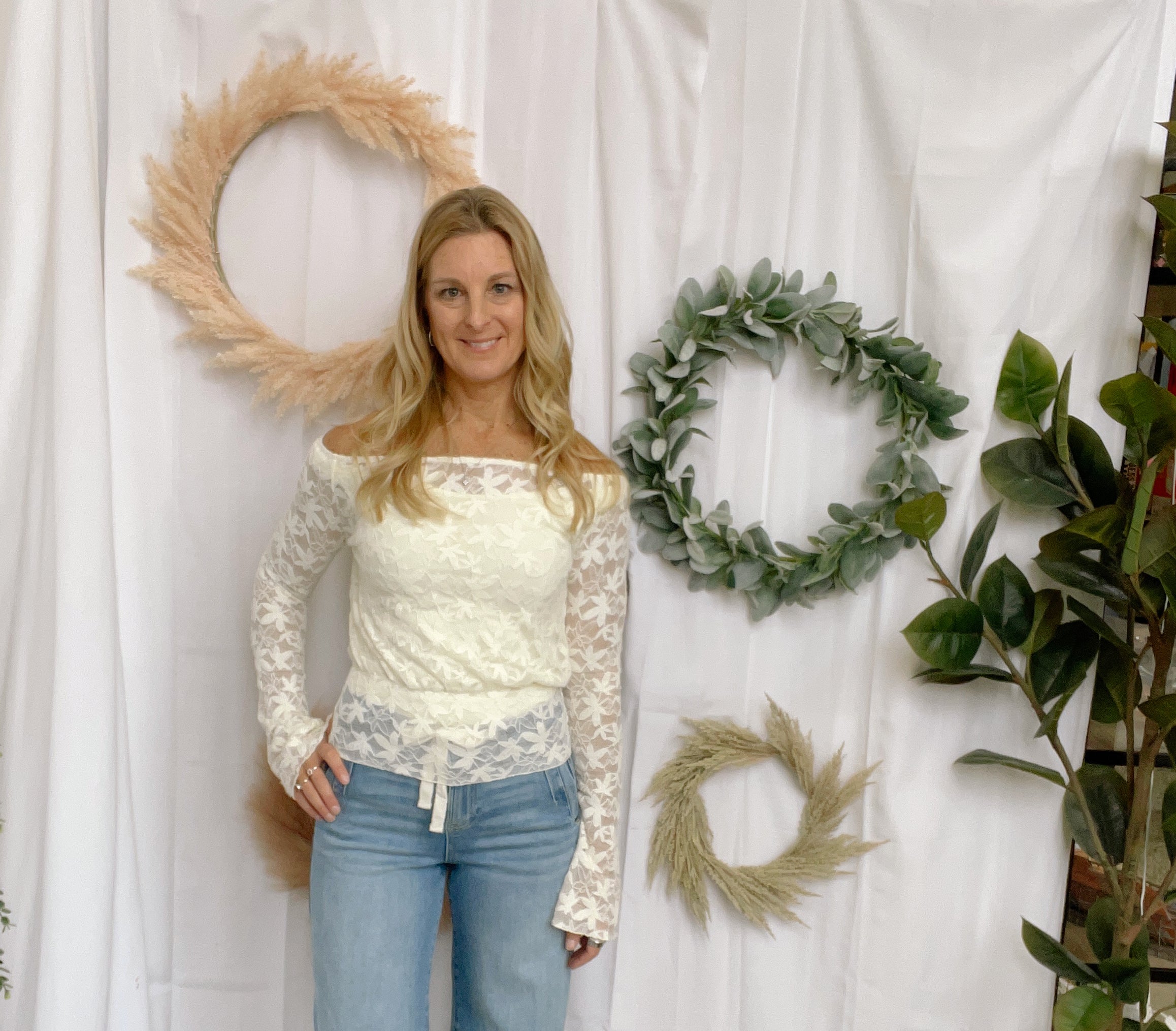 Cream Velora Lace Top-Long Sleeve Tops-tictoc-The Silo Boutique, Women's Fashion Boutique Located in Warren and Grand Forks North Dakota
