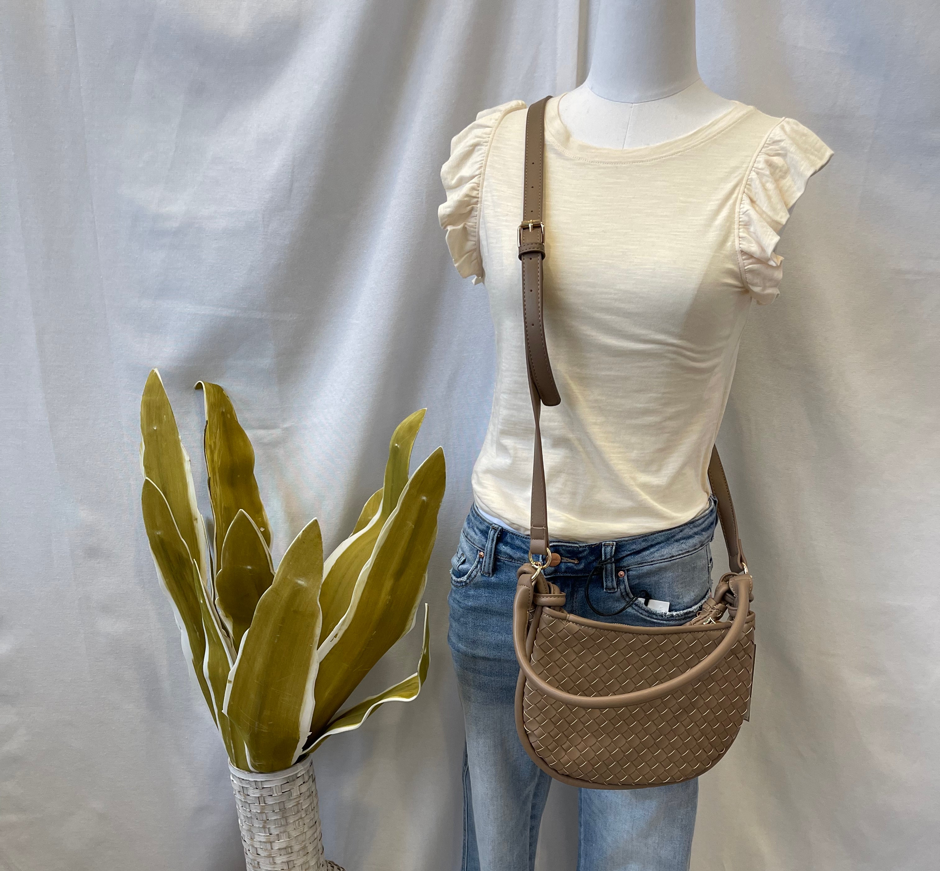 Jen and Co Kaylor Woven Purse-Taupe-Purses-Jen and Co-The Silo Boutique, Women's Fashion Boutique Located in Warren and Grand Forks North Dakota