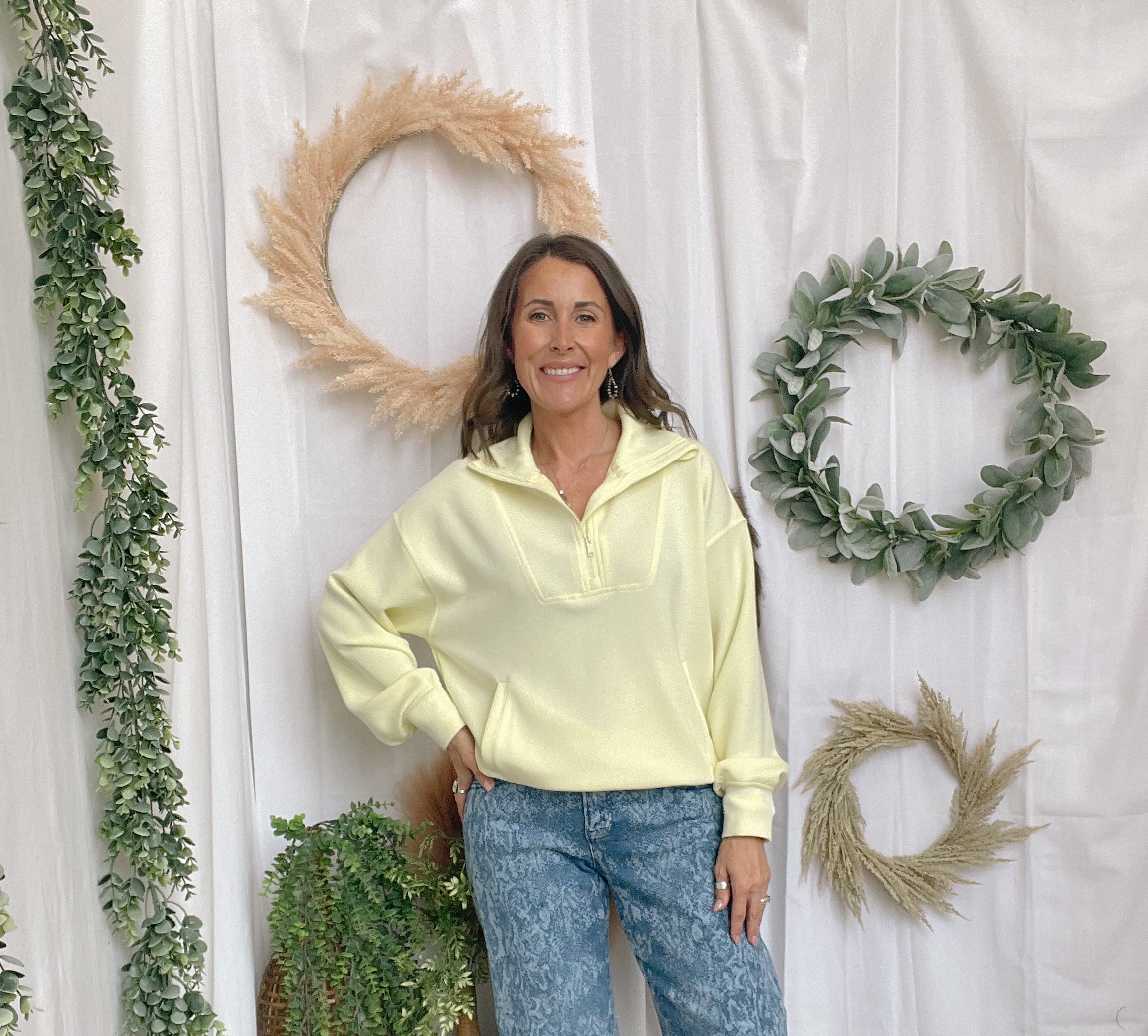 Rae Mode Quarter Zip Scuba Pullover-Lemonilla-Sweatshirts-rae mode-The Silo Boutique, Women's Fashion Boutique Located in Warren and Grand Forks North Dakota