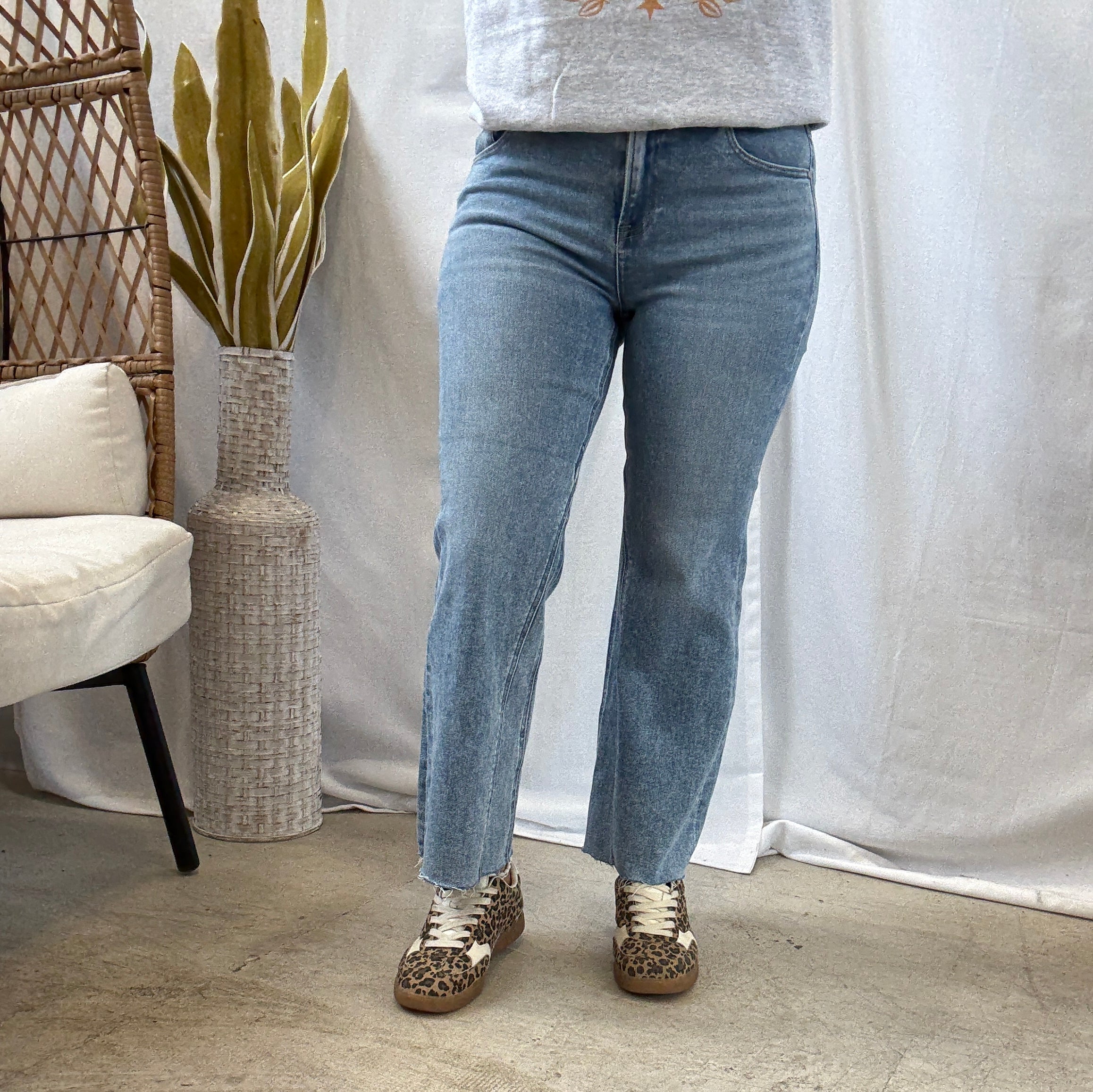 Risen Crop Flare Leg Seam Detailed Jeans-Jeans-risen-The Silo Boutique, Women's Fashion Boutique Located in Warren and Grand Forks North Dakota