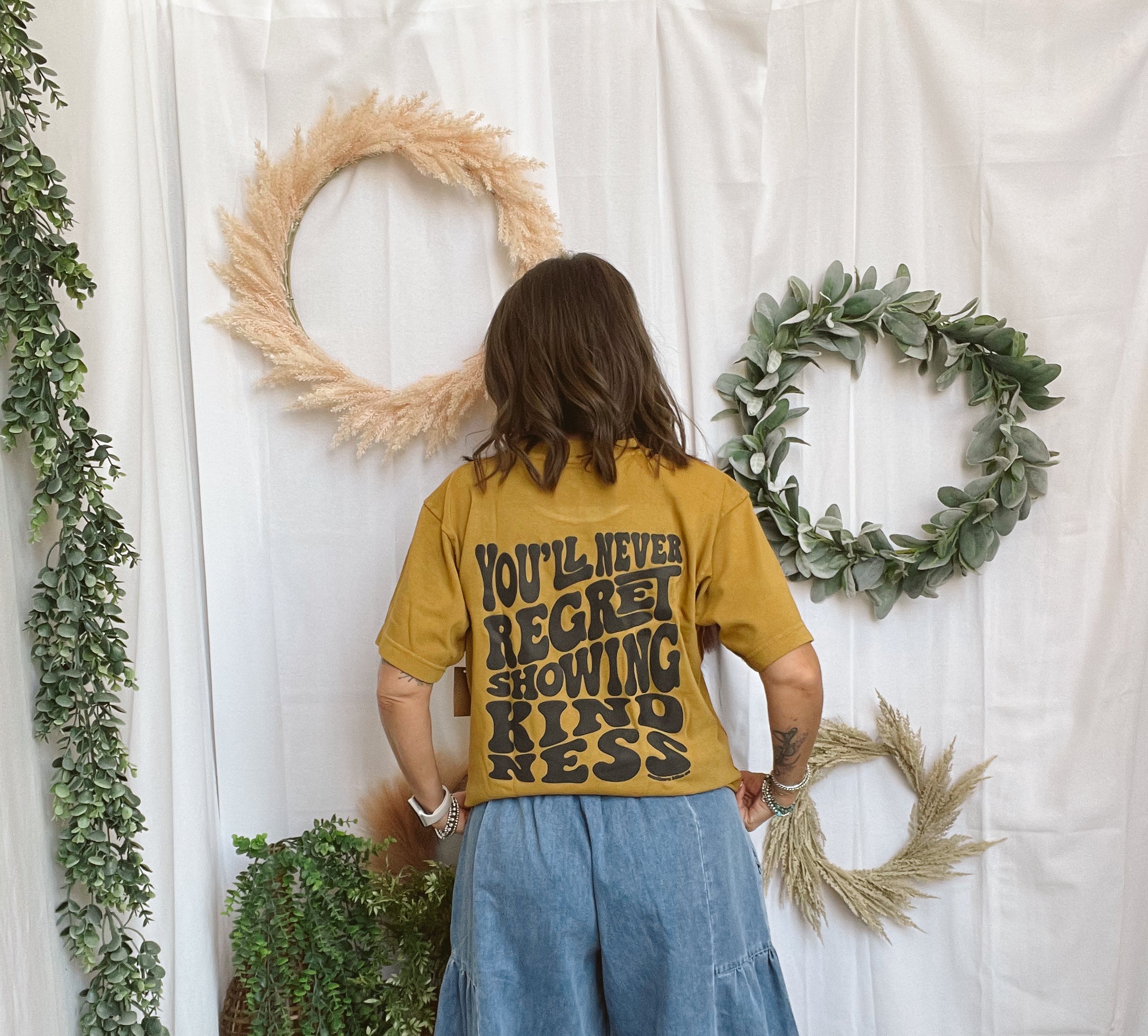 Peace & Never Regret Kindness Tee-Graphic Tees-southern bliss-The Silo Boutique, Women's Fashion Boutique Located in Warren and Grand Forks North Dakota