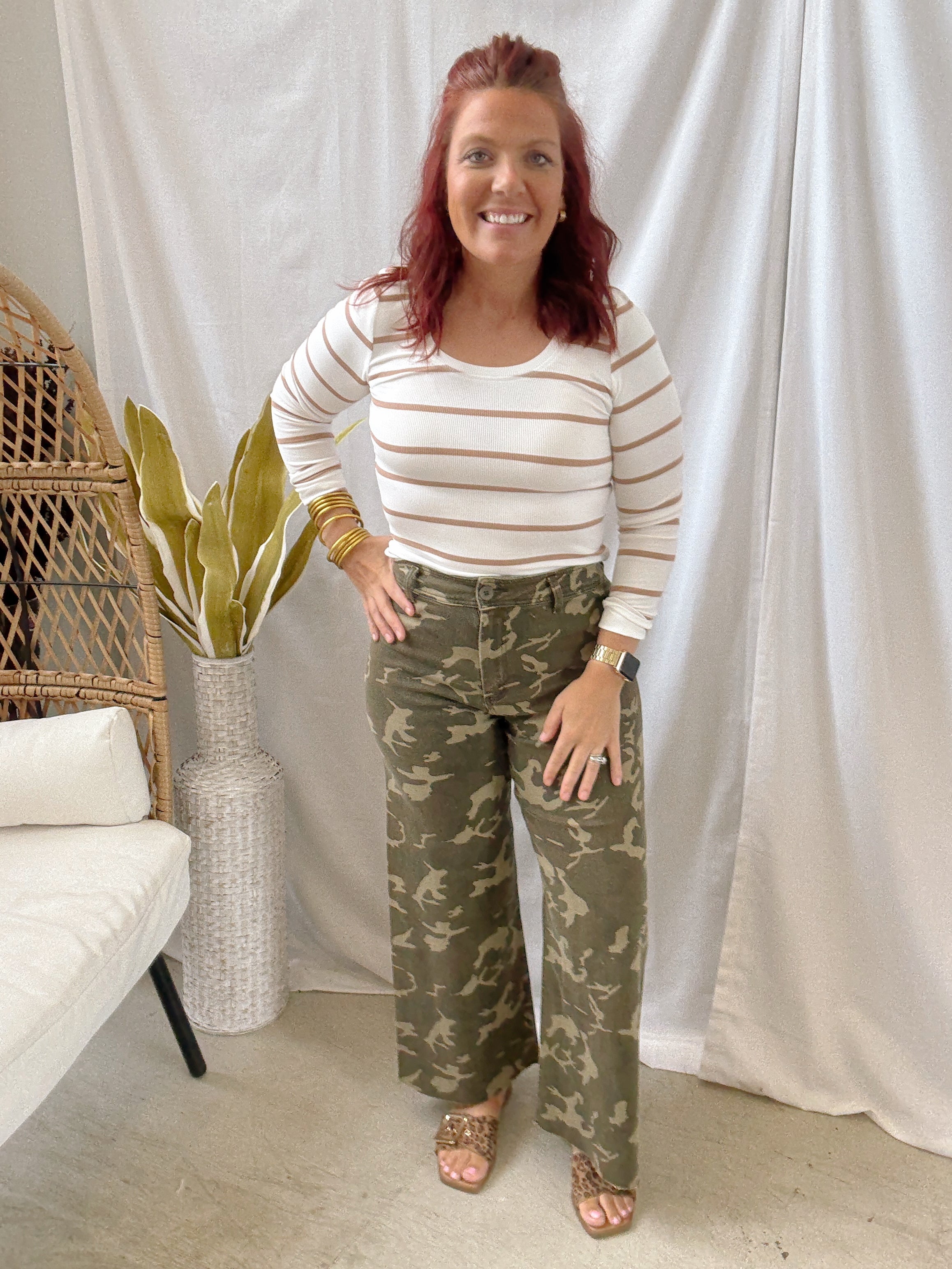 Stretch Camo Pants-Jeans-miou muse-The Silo Boutique, Women's Fashion Boutique Located in Warren and Grand Forks North Dakota