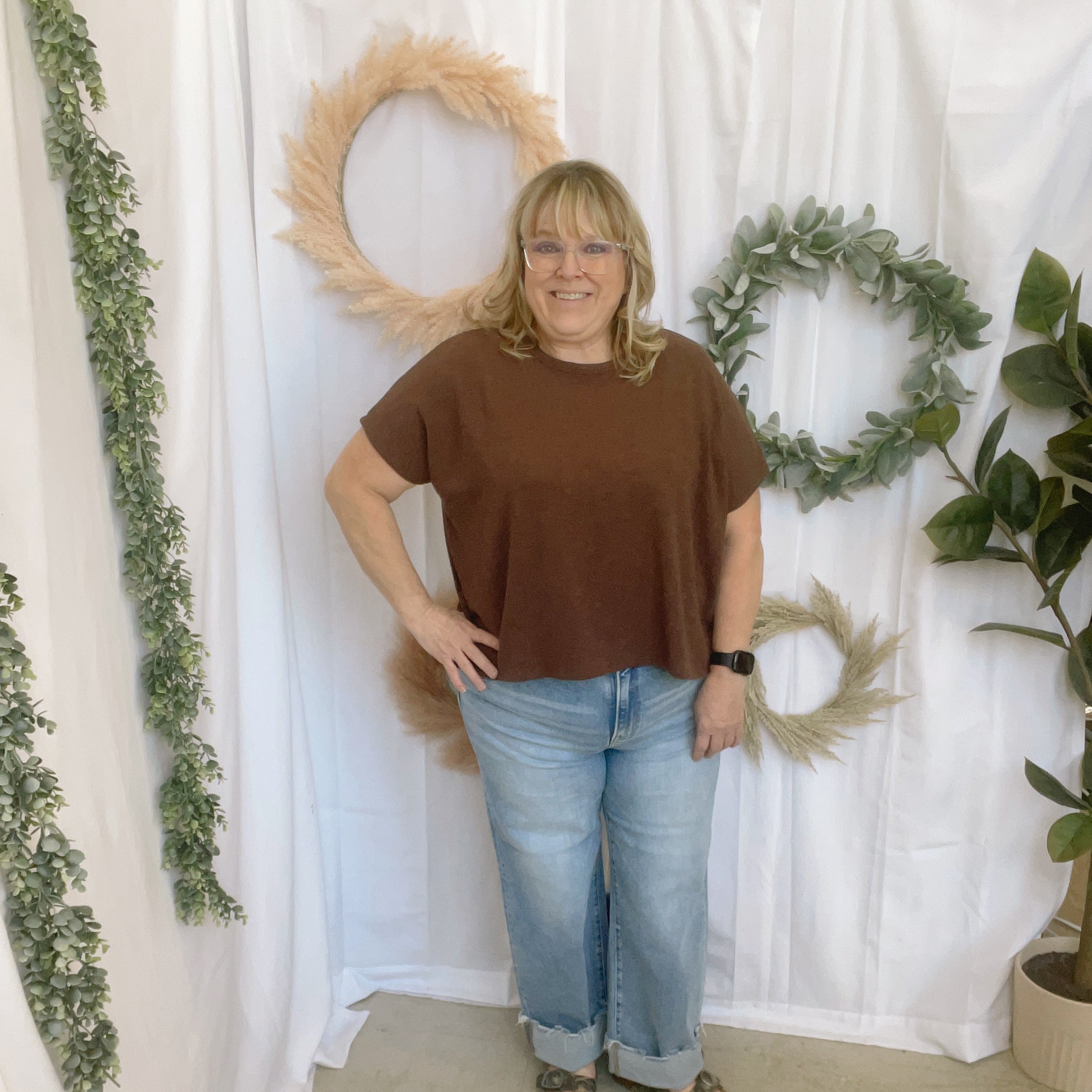 Julie Slub Oversized Tee-Short Sleeve Tops-Zenana-The Silo Boutique, Women's Fashion Boutique Located in Warren and Grand Forks North Dakota