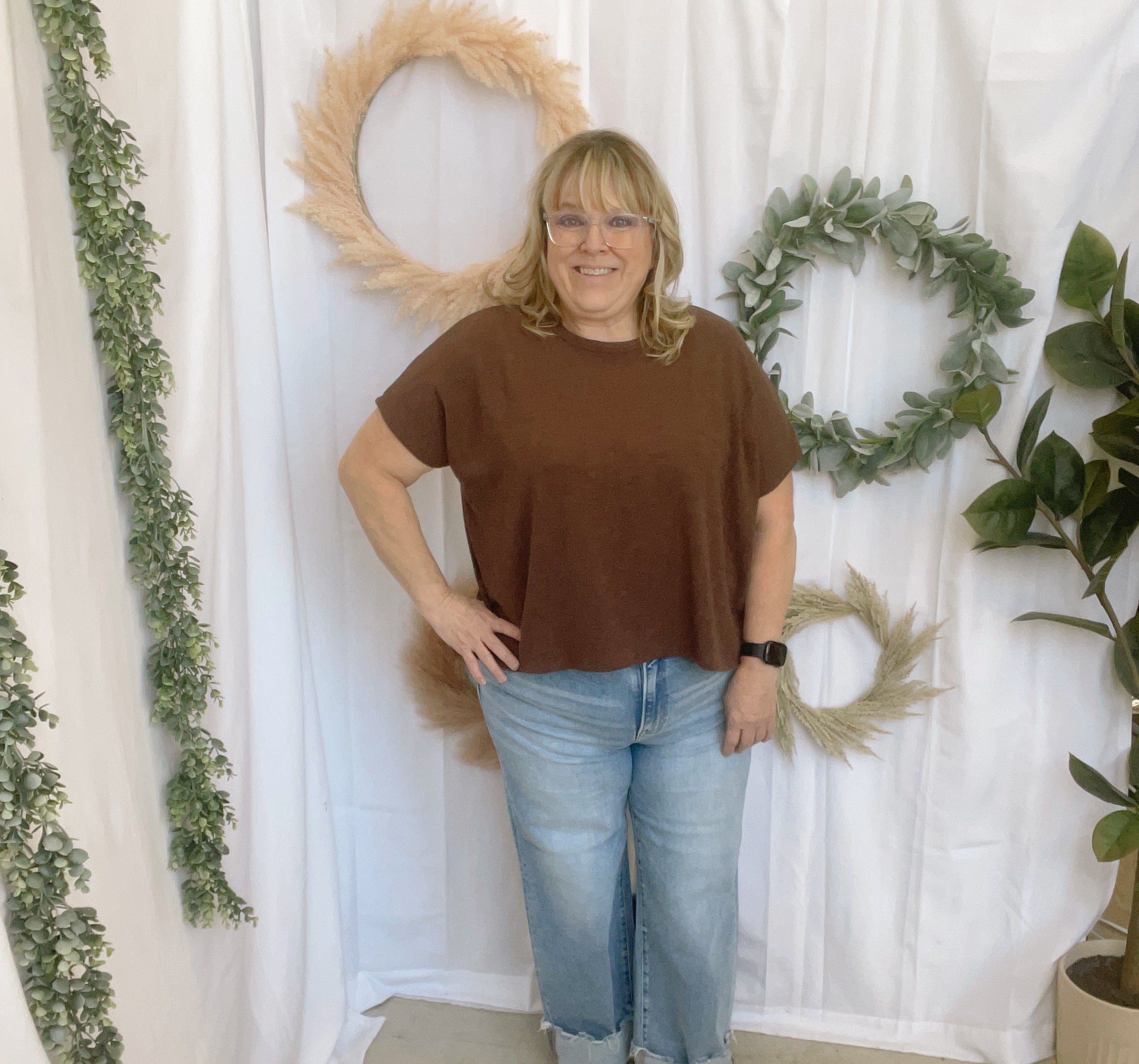 Julie Slub Oversized Tee-Short Sleeve Tops-Zenana-The Silo Boutique, Women's Fashion Boutique Located in Warren and Grand Forks North Dakota