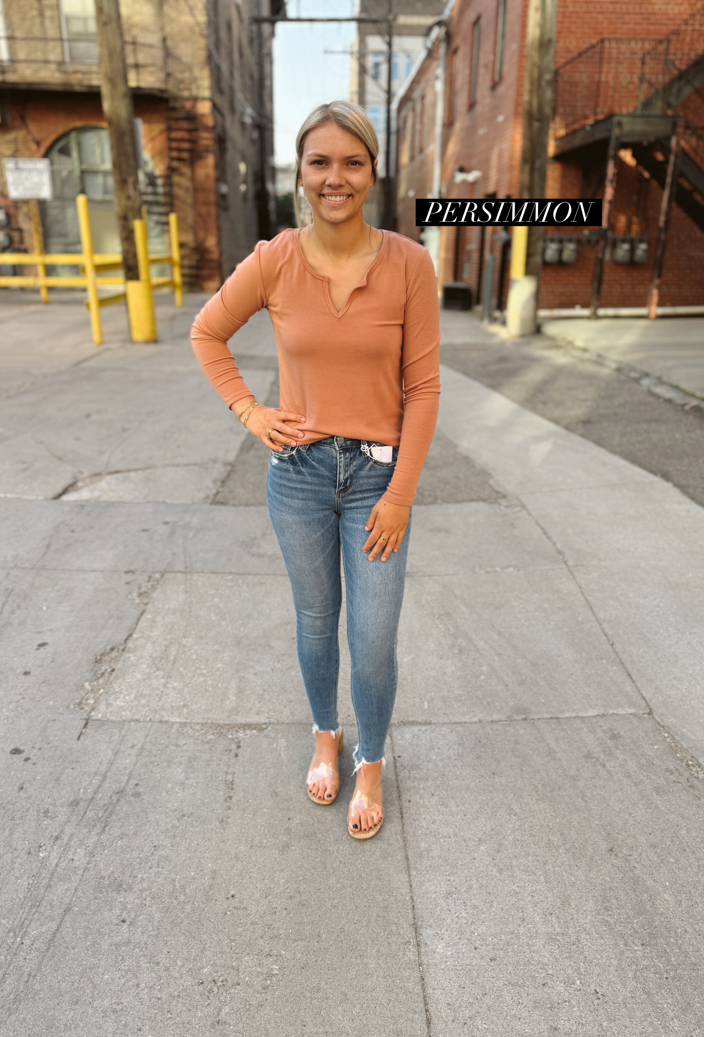 Cool Ultra Soft Notched Long Sleeve Top-Final sale-Long Sleeve Tops-be cool-The Silo Boutique, Women's Fashion Boutique Located in Warren and Grand Forks North Dakota