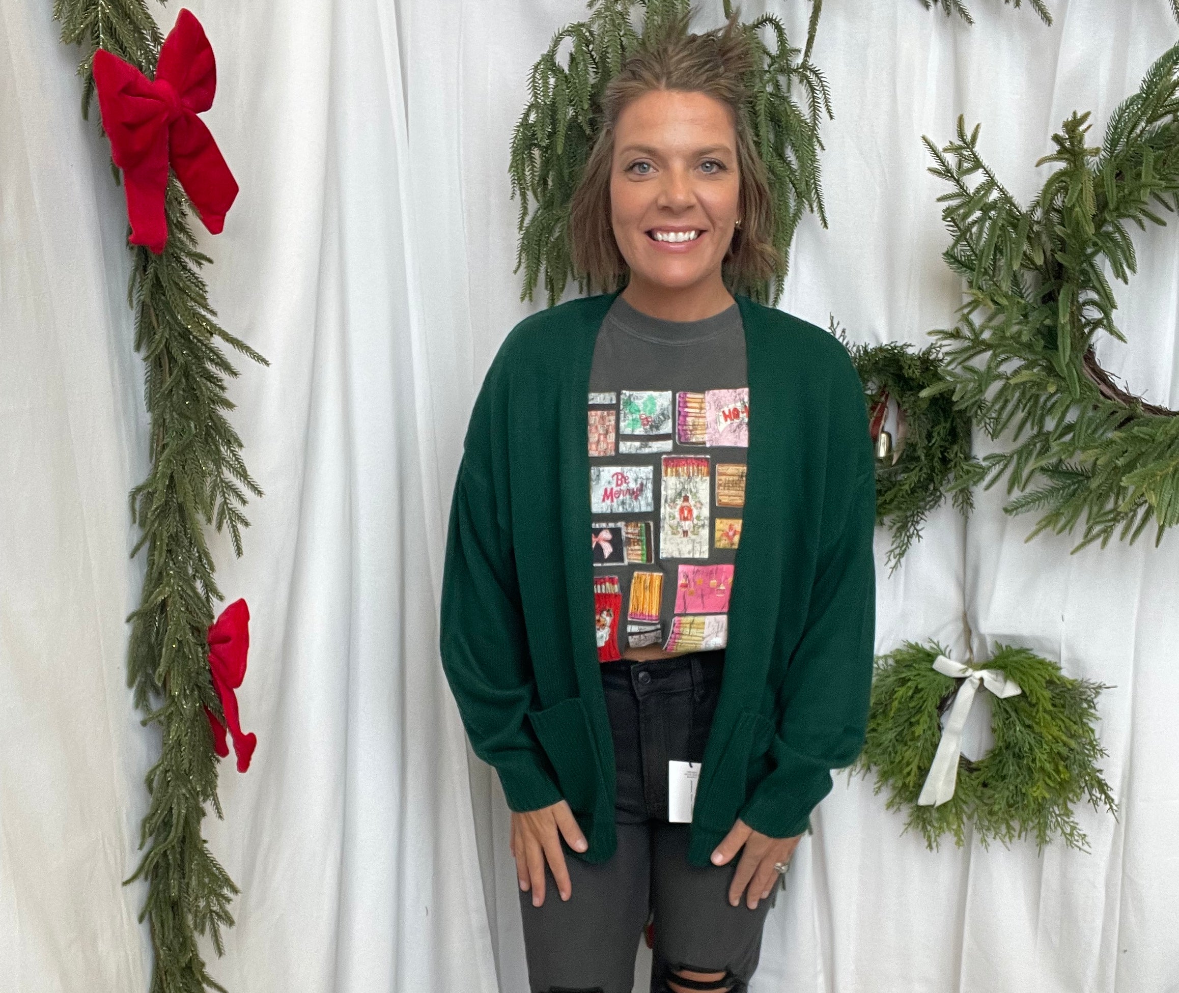 Lori Sweater Cardigan-Hunter Green-Cardigans-hyfve-The Silo Boutique, Women's Fashion Boutique Located in Warren and Grand Forks North Dakota