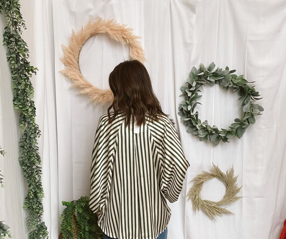 Glam Stripe Button Down Top-Olive-Tank Tops-glam-The Silo Boutique, Women's Fashion Boutique Located in Warren and Grand Forks North Dakota