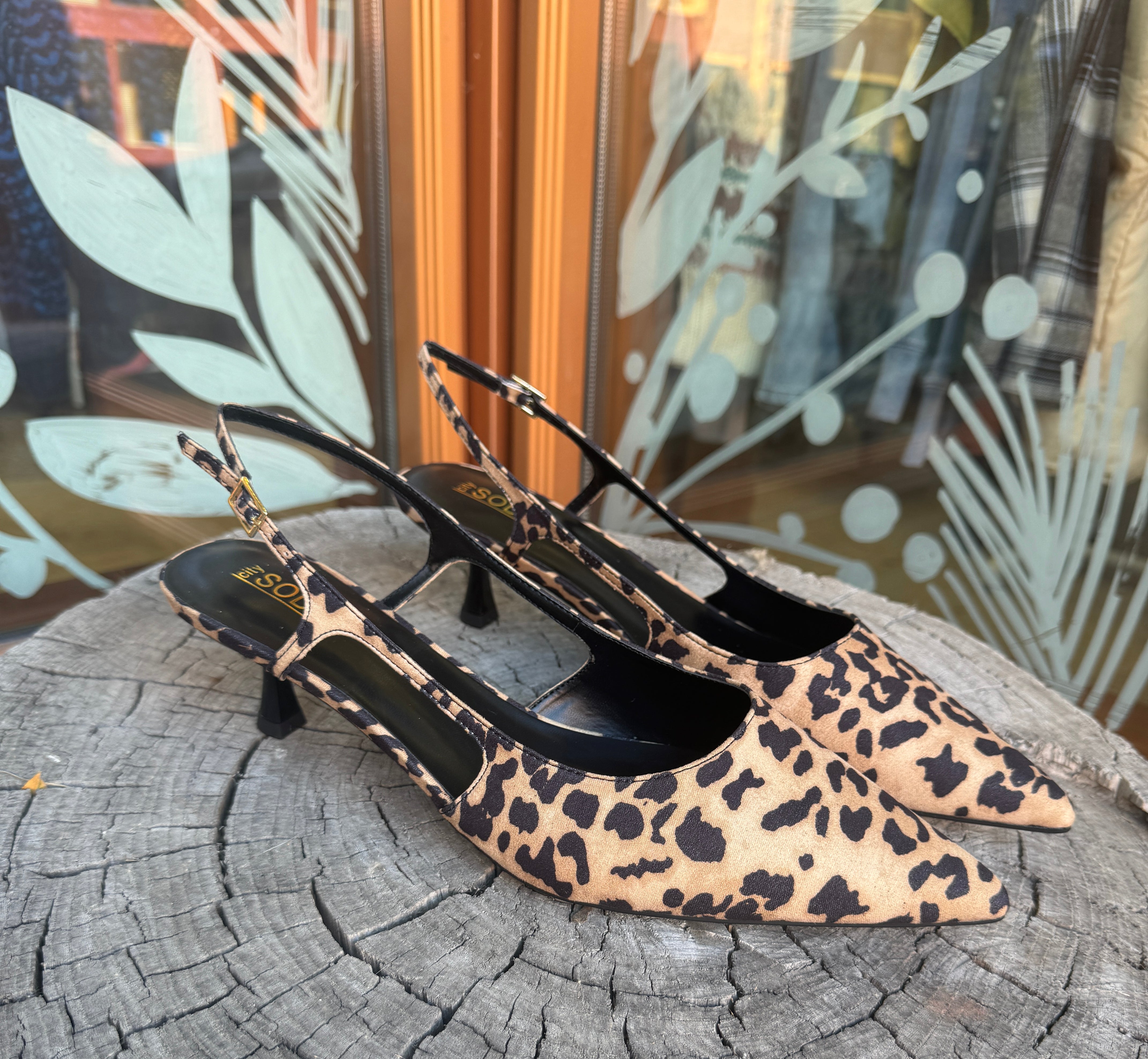 Soda Bella Leopard Kitten Heel Shoes-Shoes-soda-The Silo Boutique, Women's Fashion Boutique Located in Warren and Grand Forks North Dakota