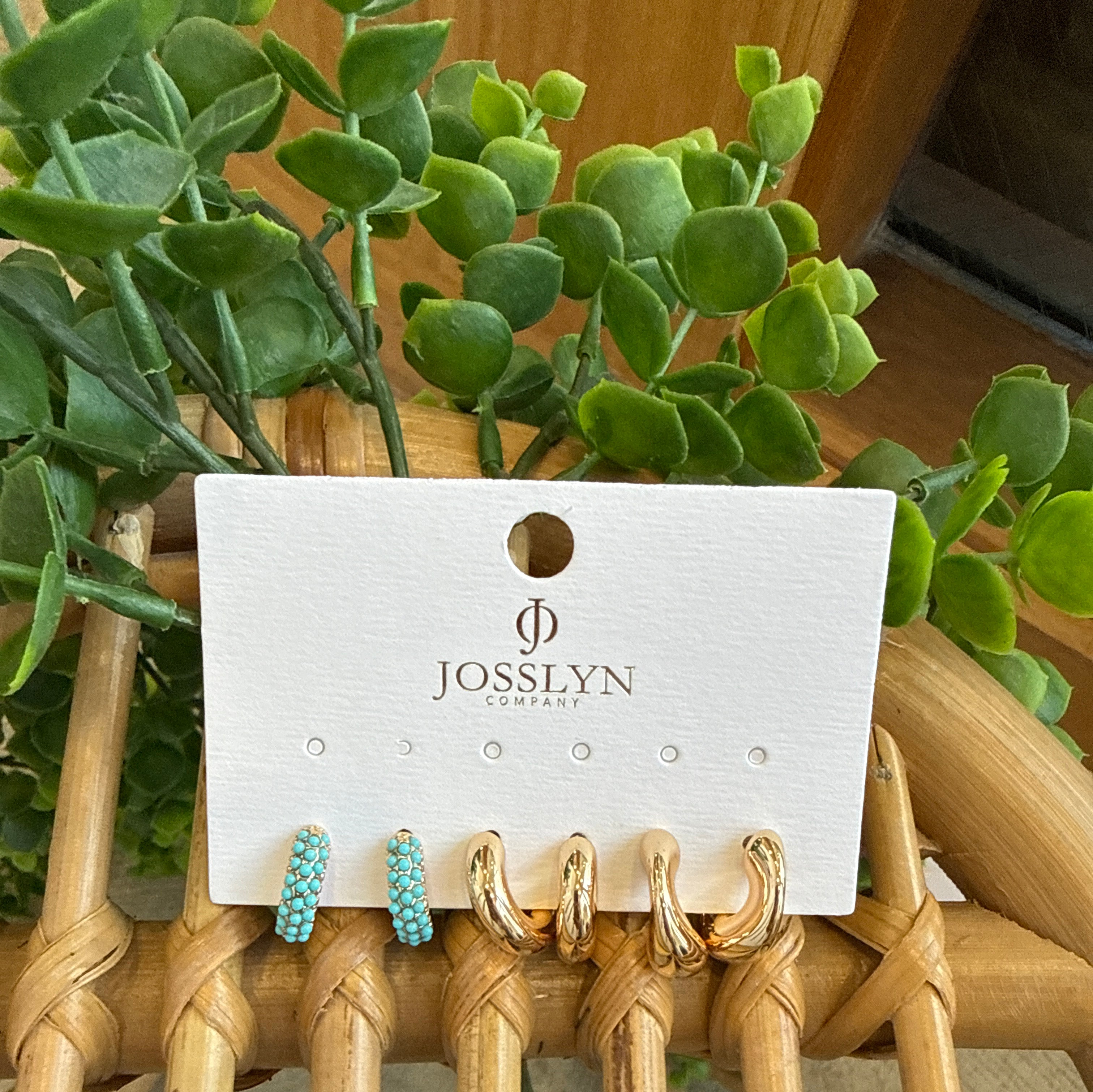 Joss Turquoise Trio Earring Set-Earrings-joss-The Silo Boutique, Women's Fashion Boutique Located in Warren and Grand Forks North Dakota