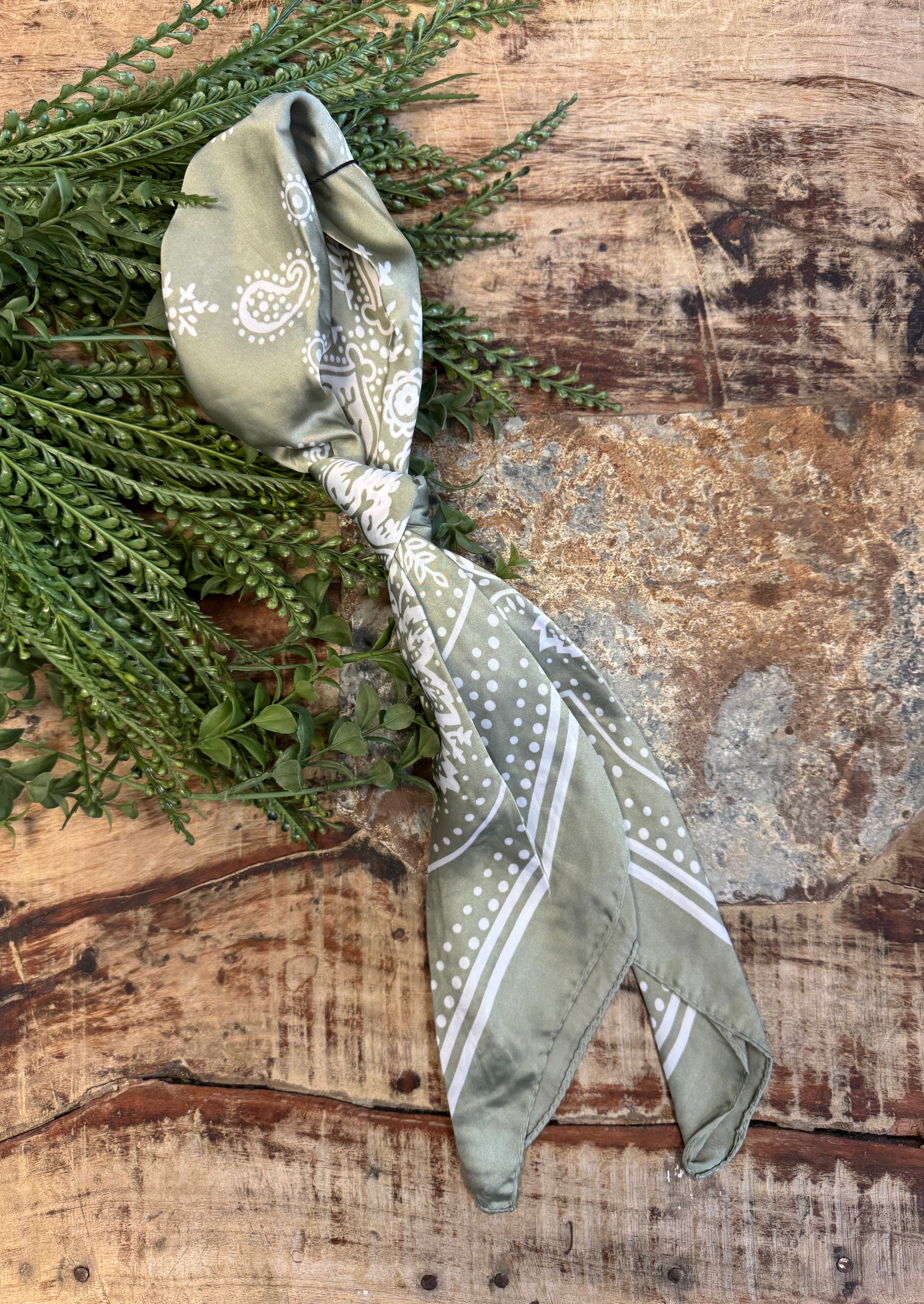 Olivia Moss Scarf-Olive Paisley-Scarf-dm-The Silo Boutique, Women's Fashion Boutique Located in Warren and Grand Forks North Dakota