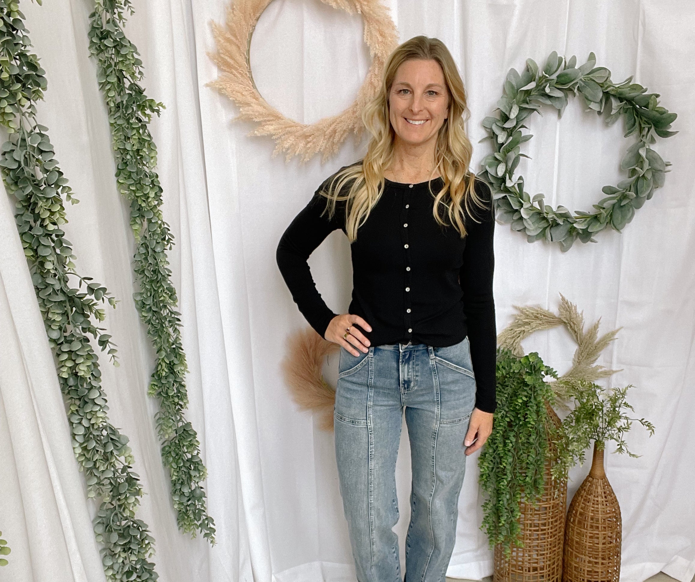 Mica Regent Blue Trouser Jeans-Jeans-mica-The Silo Boutique, Women's Fashion Boutique Located in Warren and Grand Forks North Dakota