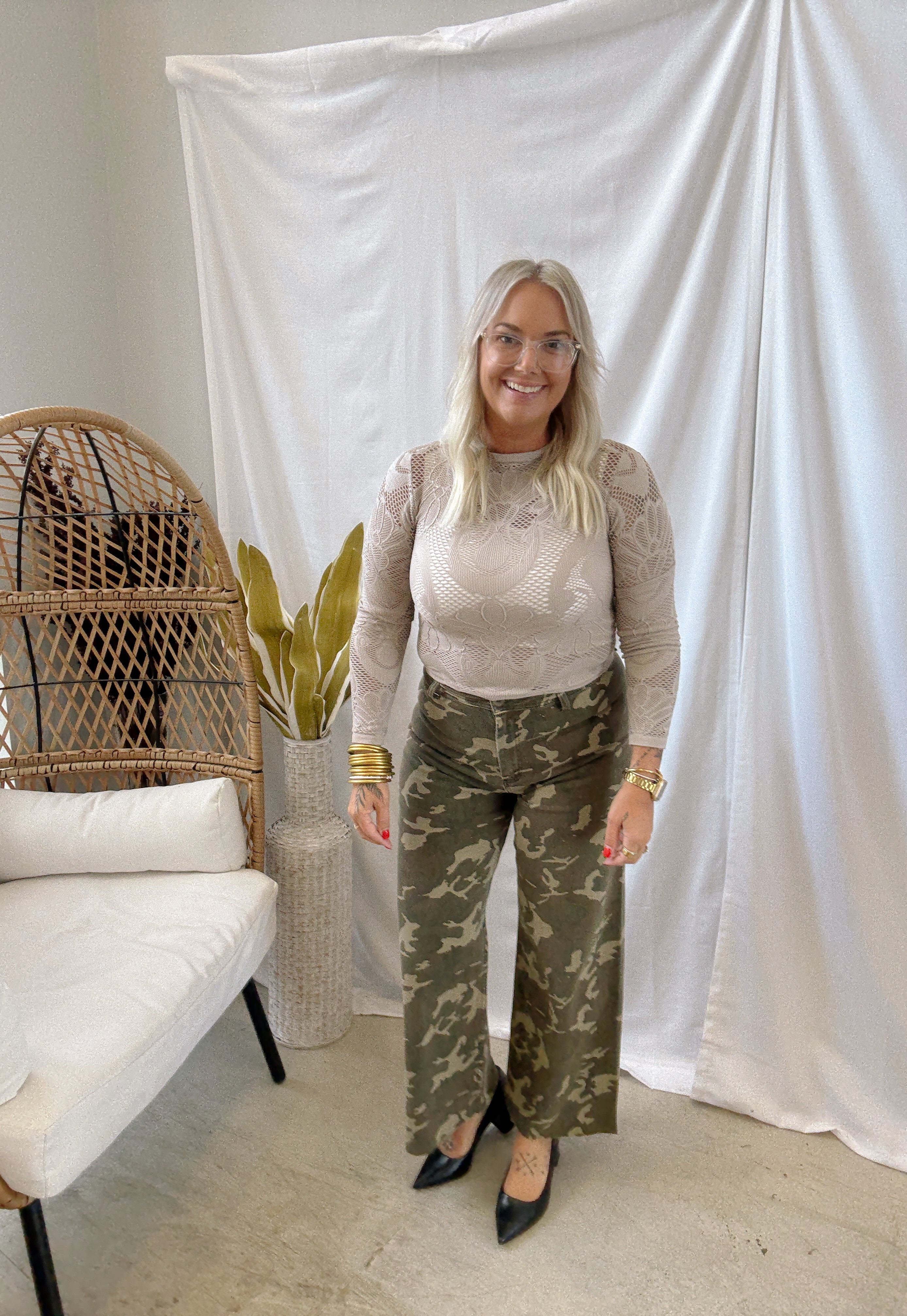 Stretch Camo Pants-Jeans-miou muse-The Silo Boutique, Women's Fashion Boutique Located in Warren and Grand Forks North Dakota