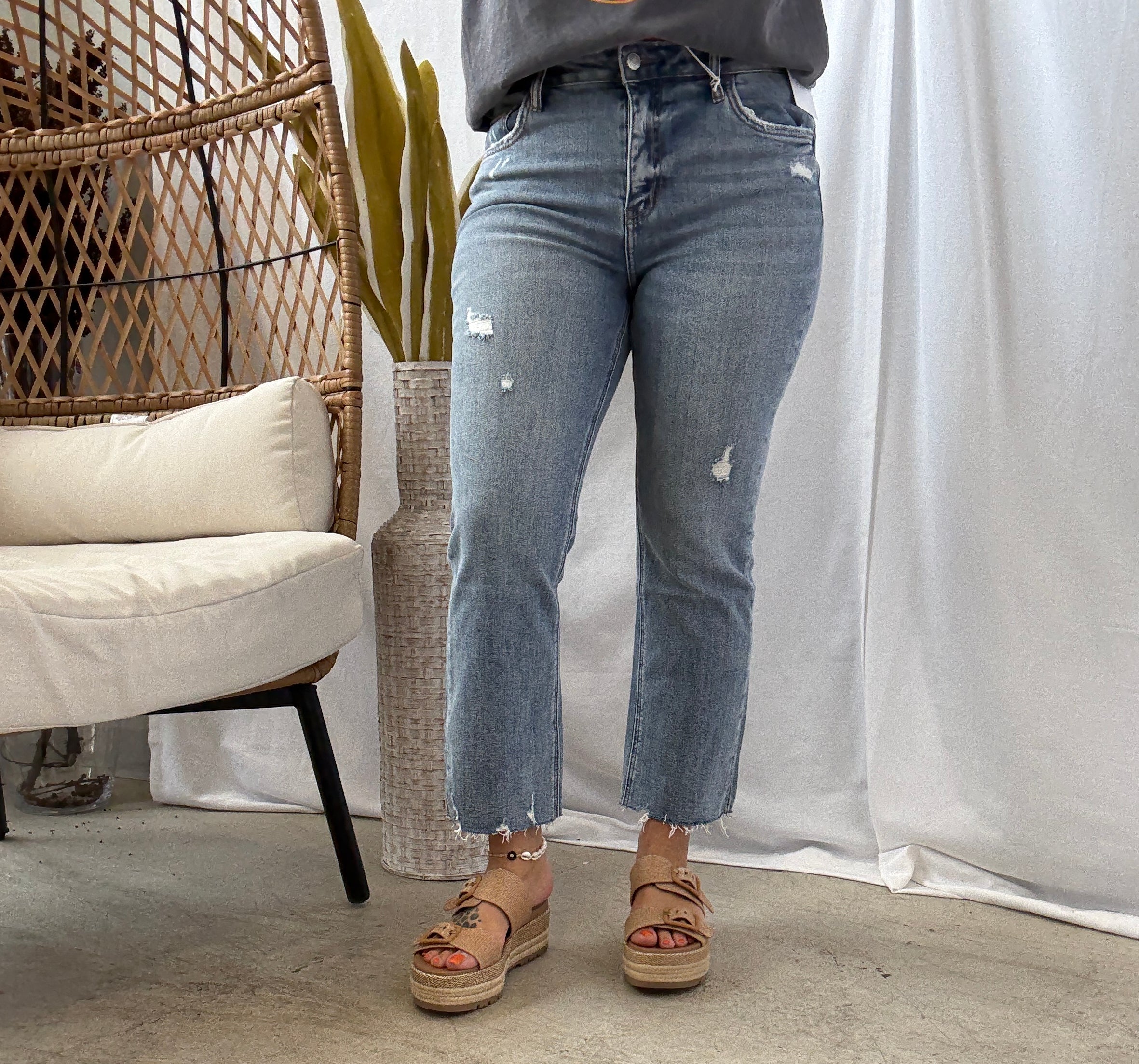 Lovervet Cali Kisses Crop Kick Flare Jeans-Final Sale-Jeans-lovervet-The Silo Boutique, Women's Fashion Boutique Located in Warren and Grand Forks North Dakota