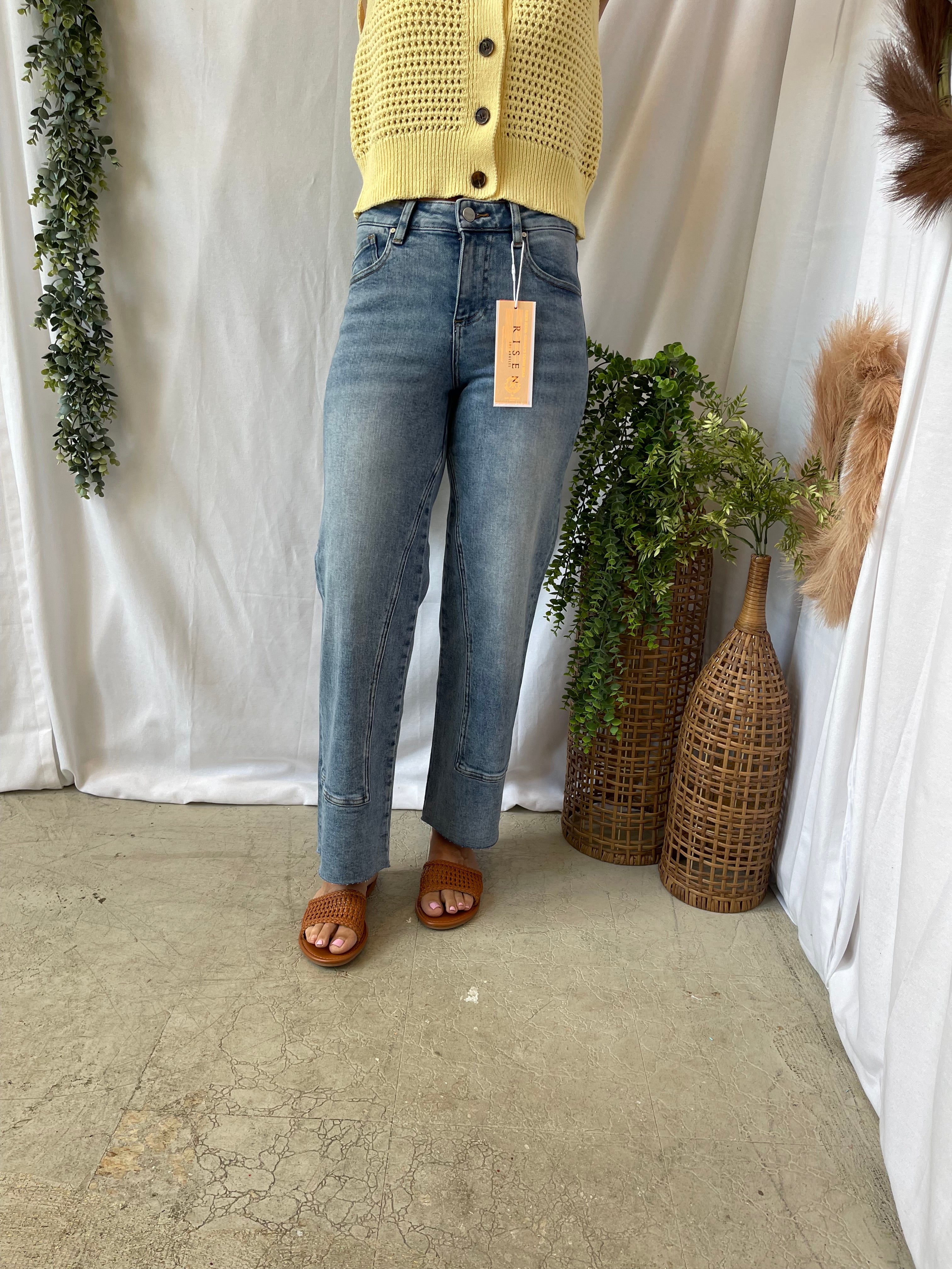 Risen Steph Straight Seamed Jeans-Jeans-risen-The Silo Boutique, Women's Fashion Boutique Located in Warren and Grand Forks North Dakota
