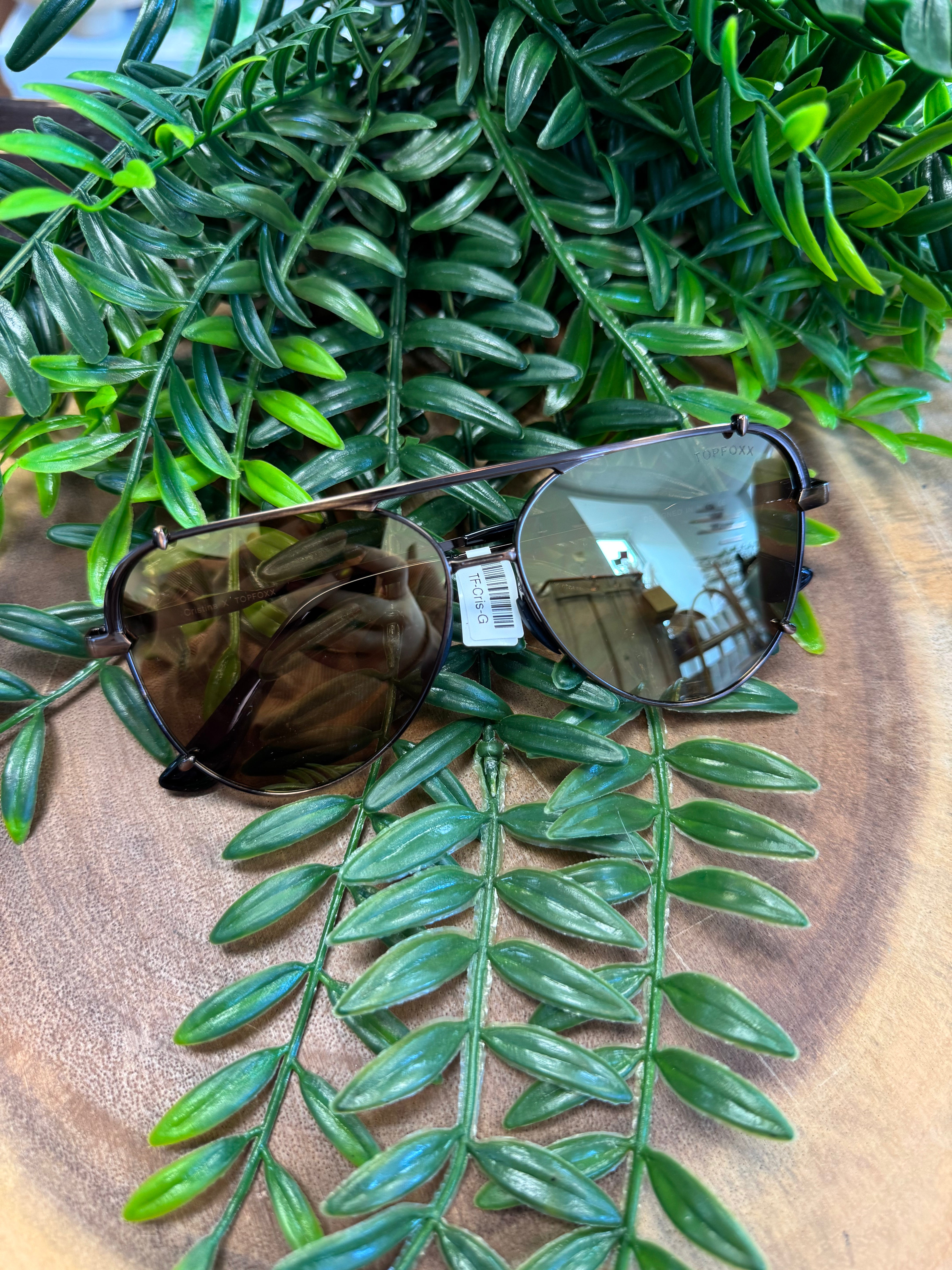 TopFoxx Cristina Gold Sunglasses-Sunglasses-topfoxx-The Silo Boutique, Women's Fashion Boutique Located in Warren and Grand Forks North Dakota