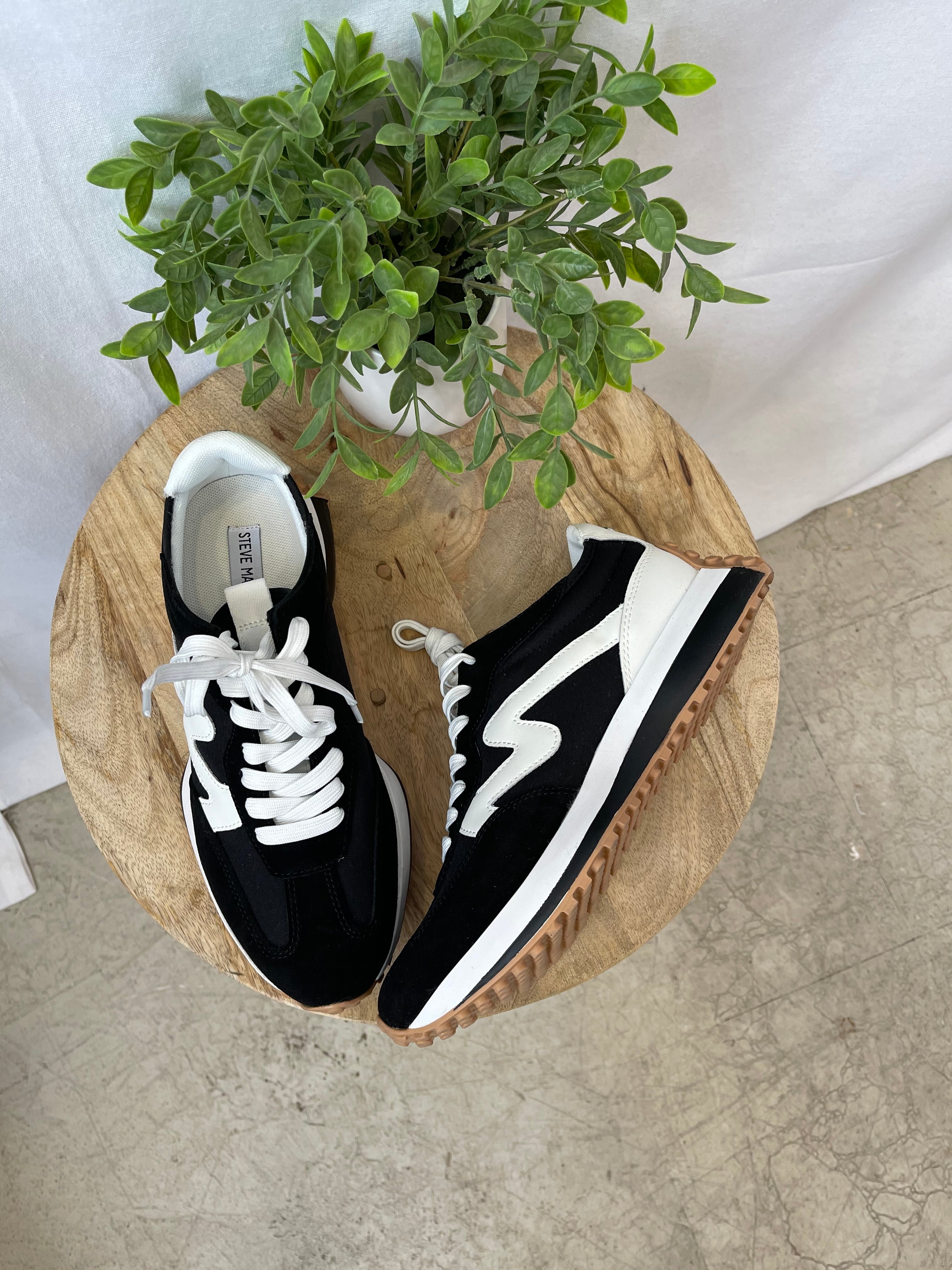 Steve Madden Campo Black White Sneaker-Final Sale-Sneakers-steve madden-The Silo Boutique, Women's Fashion Boutique Located in Warren and Grand Forks North Dakota