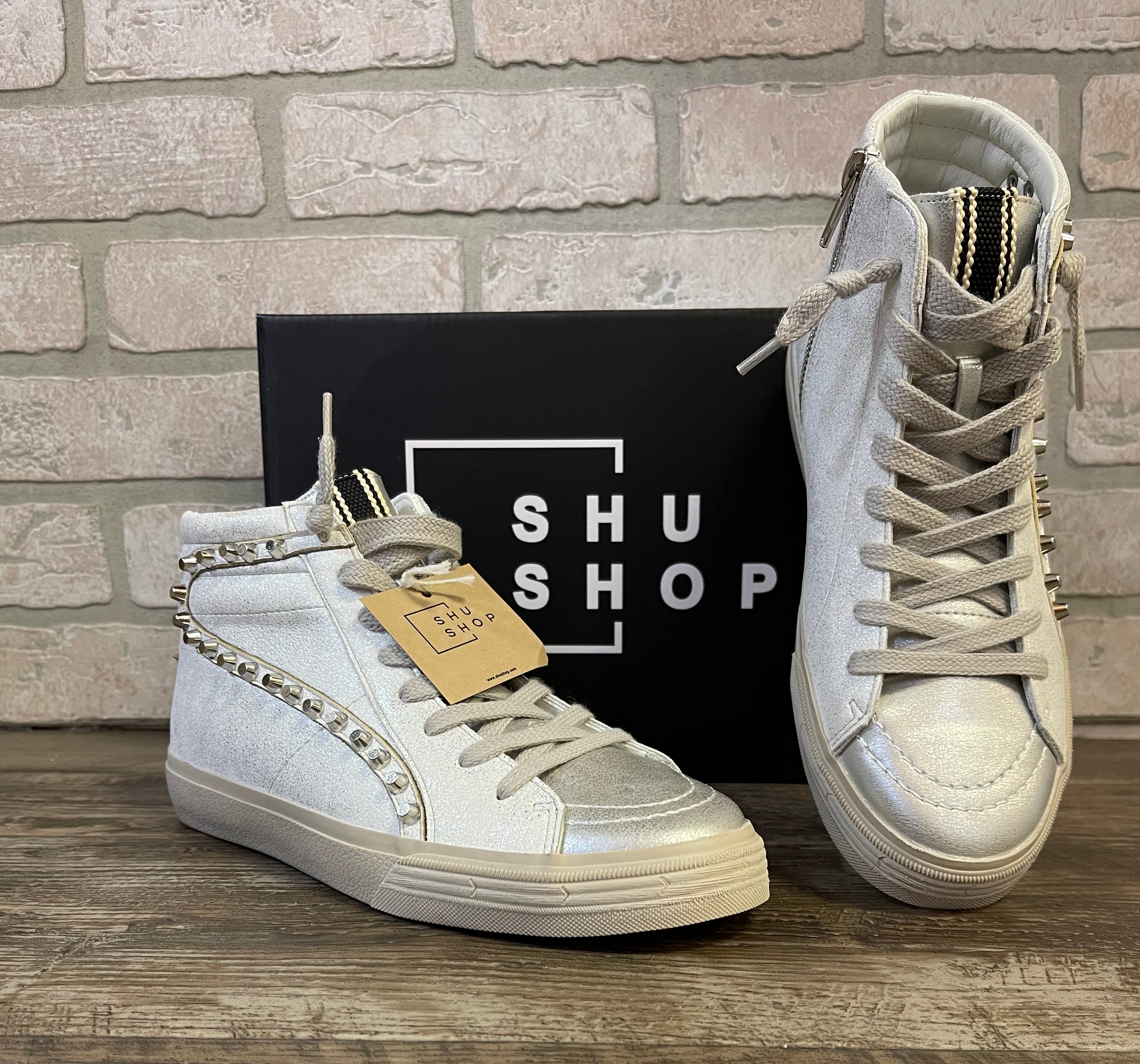 ShuShop Rio White Silver Sneaker-Final Sale-Shoes-shushop-The Silo Boutique, Women's Fashion Boutique Located in Warren and Grand Forks North Dakota