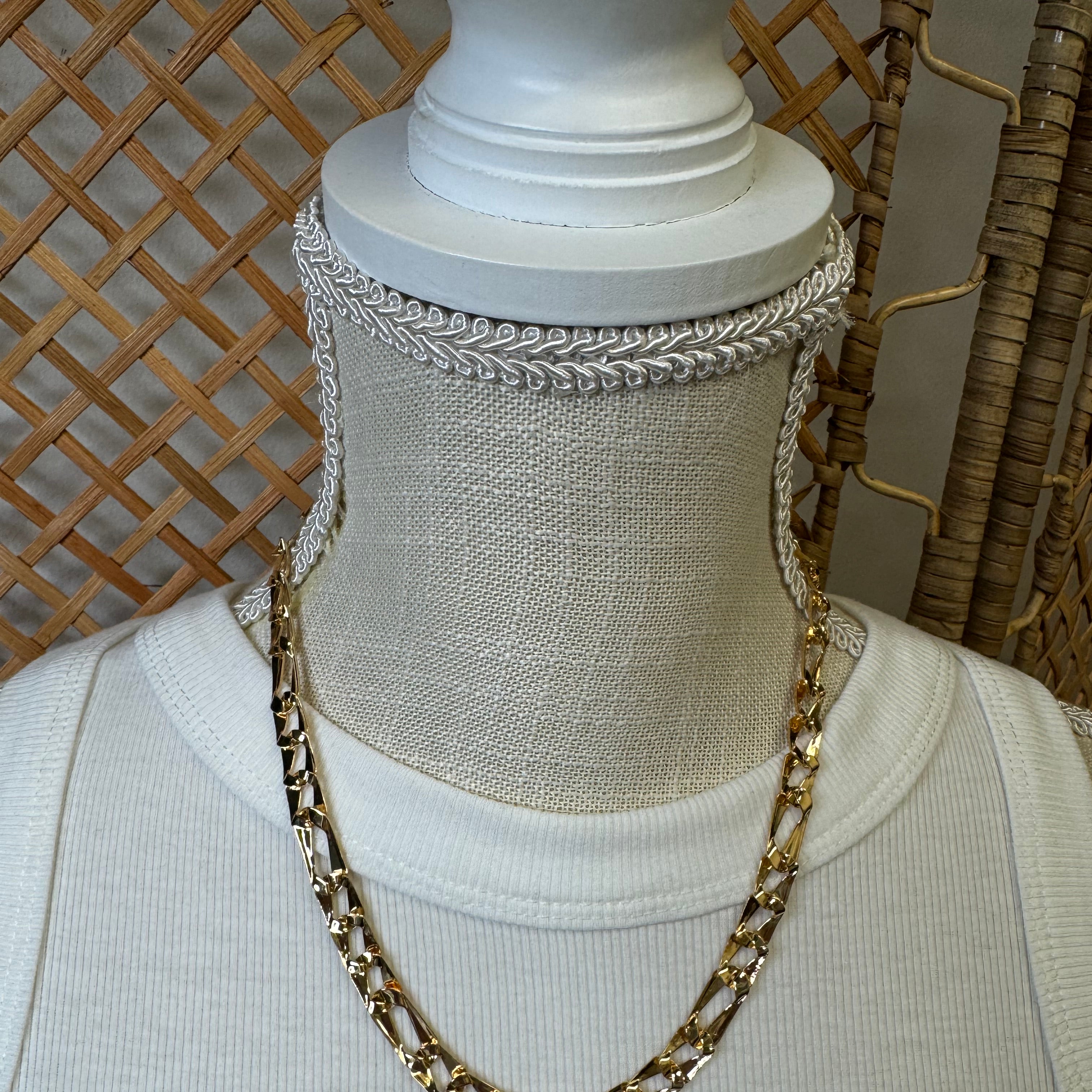 Rectangle Chain Necklace-Necklaces-Fame-The Silo Boutique, Women's Fashion Boutique Located in Warren and Grand Forks North Dakota