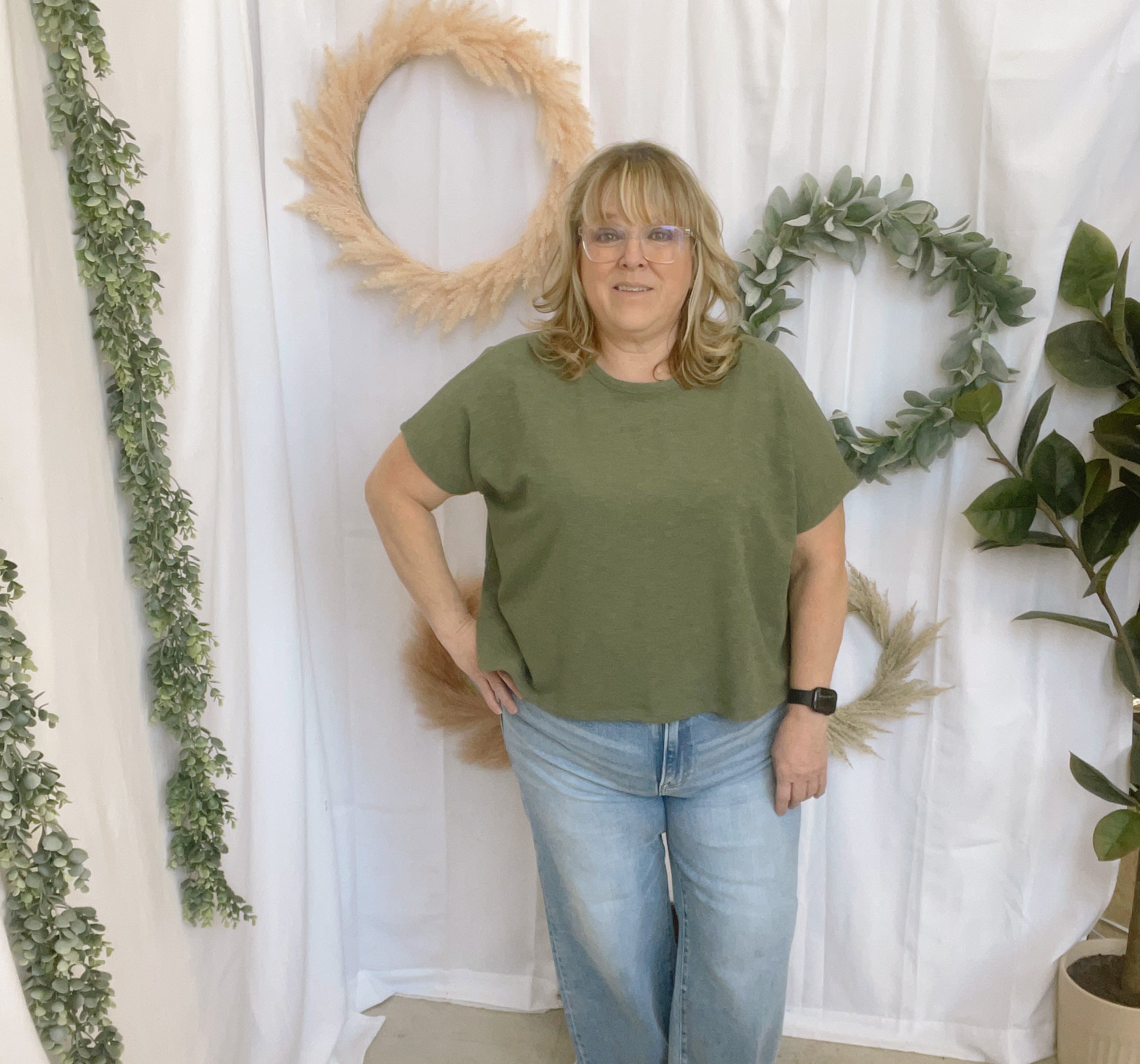 Julie Slub Oversized Tee-Short Sleeve Tops-Zenana-The Silo Boutique, Women's Fashion Boutique Located in Warren and Grand Forks North Dakota