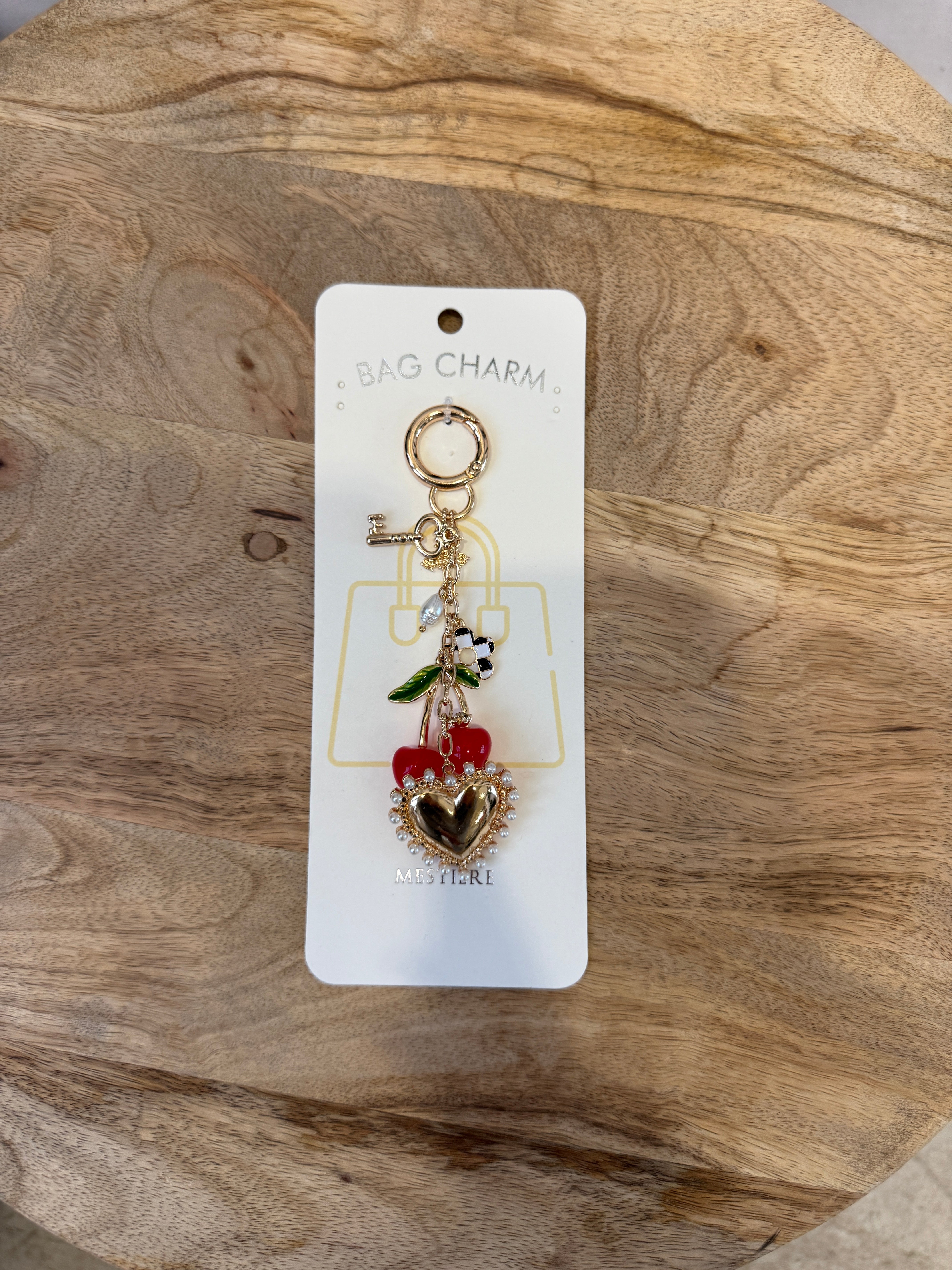 Cherry with All Things Key Bag Charm-Keychains-Sensibling Corp.-The Silo Boutique, Women's Fashion Boutique Located in Warren and Grand Forks North Dakota