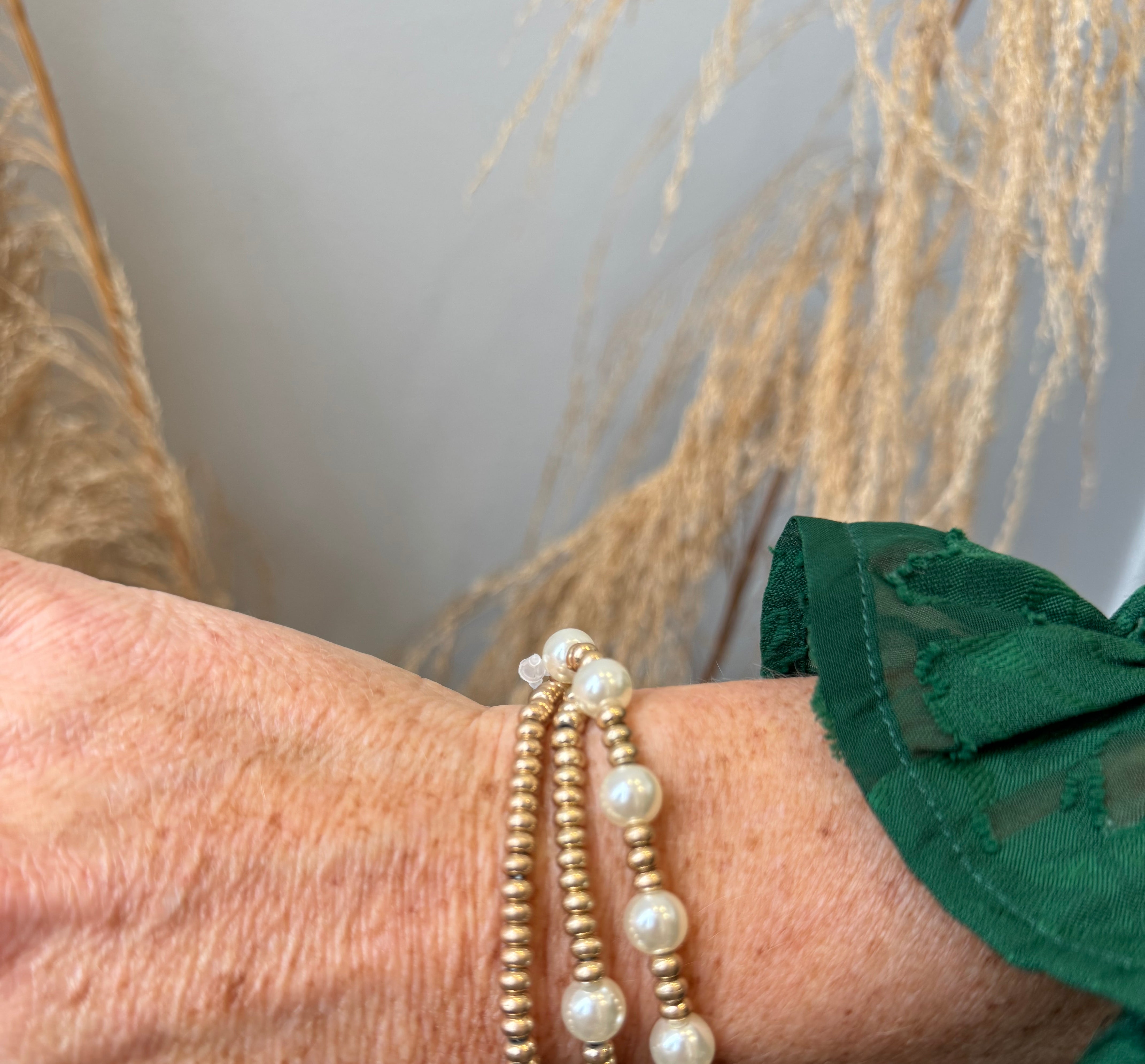 Gold and Pearl Bracelet Set-Bracelets-Fair-The Silo Boutique, Women's Fashion Boutique Located in Warren and Grand Forks North Dakota
