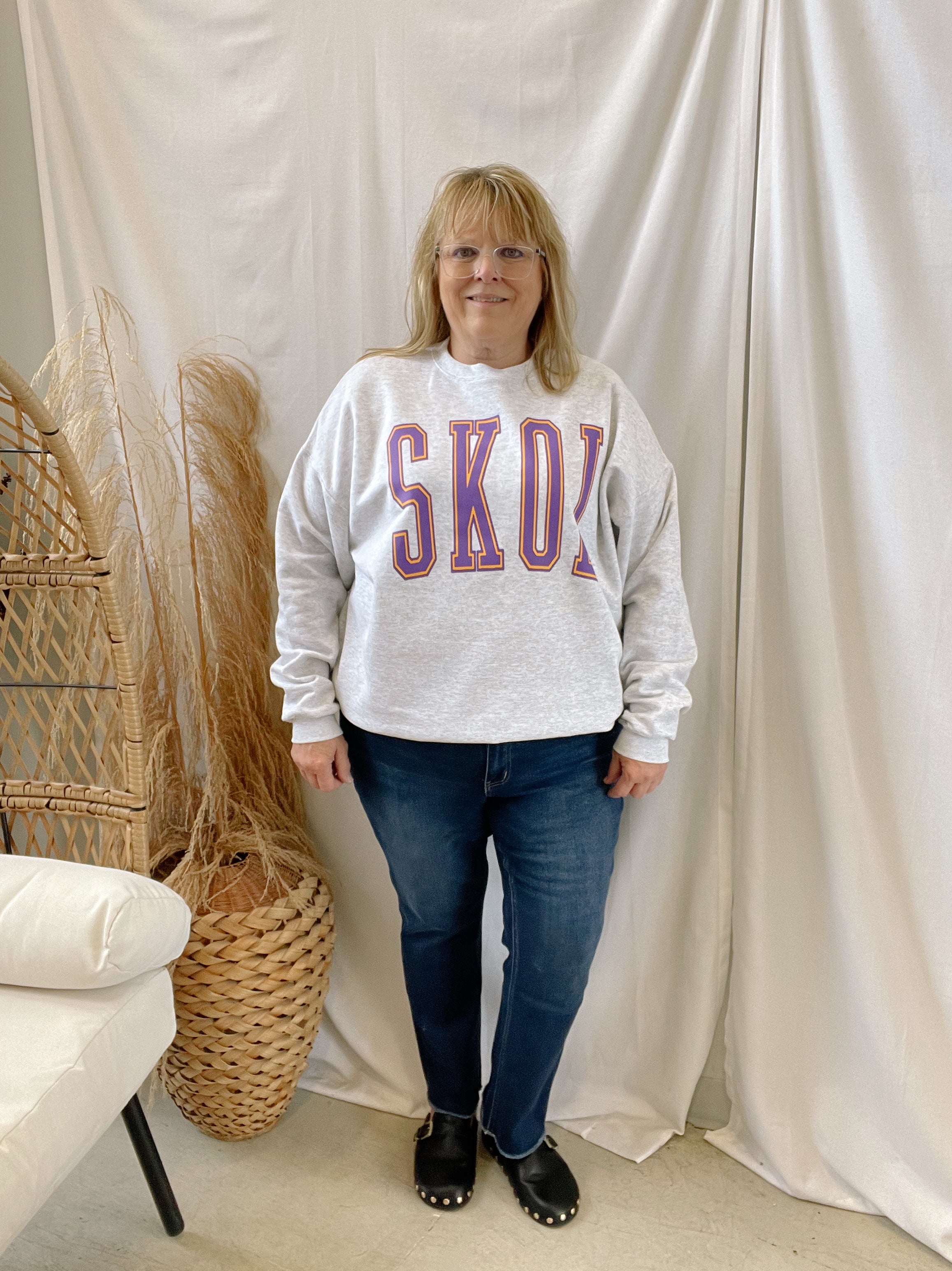 MN SKOL Sweatshirt-Sweatshirts-218-The Silo Boutique, Women's Fashion Boutique Located in Warren and Grand Forks North Dakota