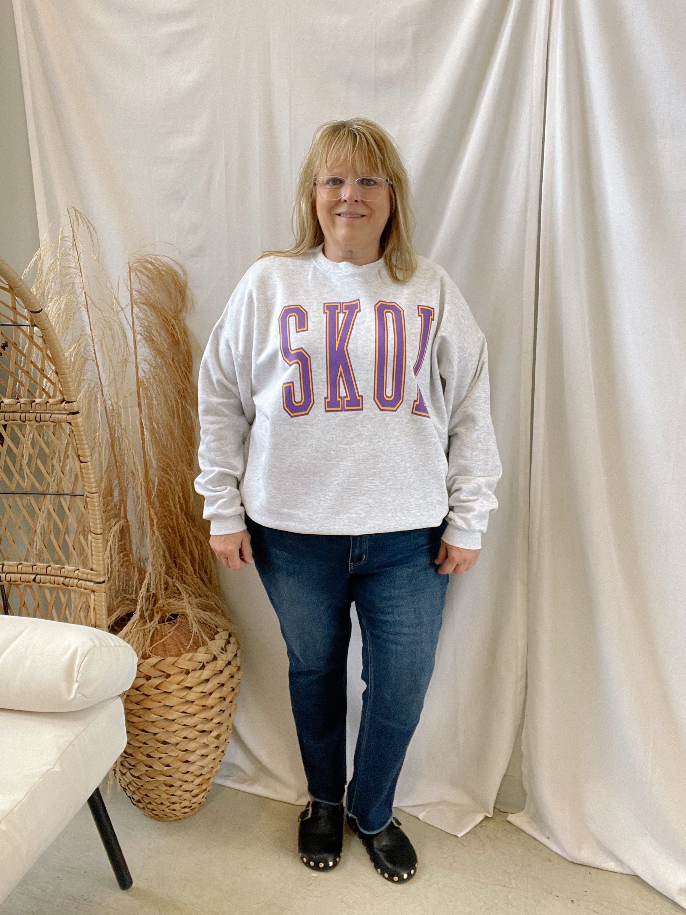 MN SKOL Sweatshirt-Sweatshirts-218-The Silo Boutique, Women's Fashion Boutique Located in Warren and Grand Forks North Dakota