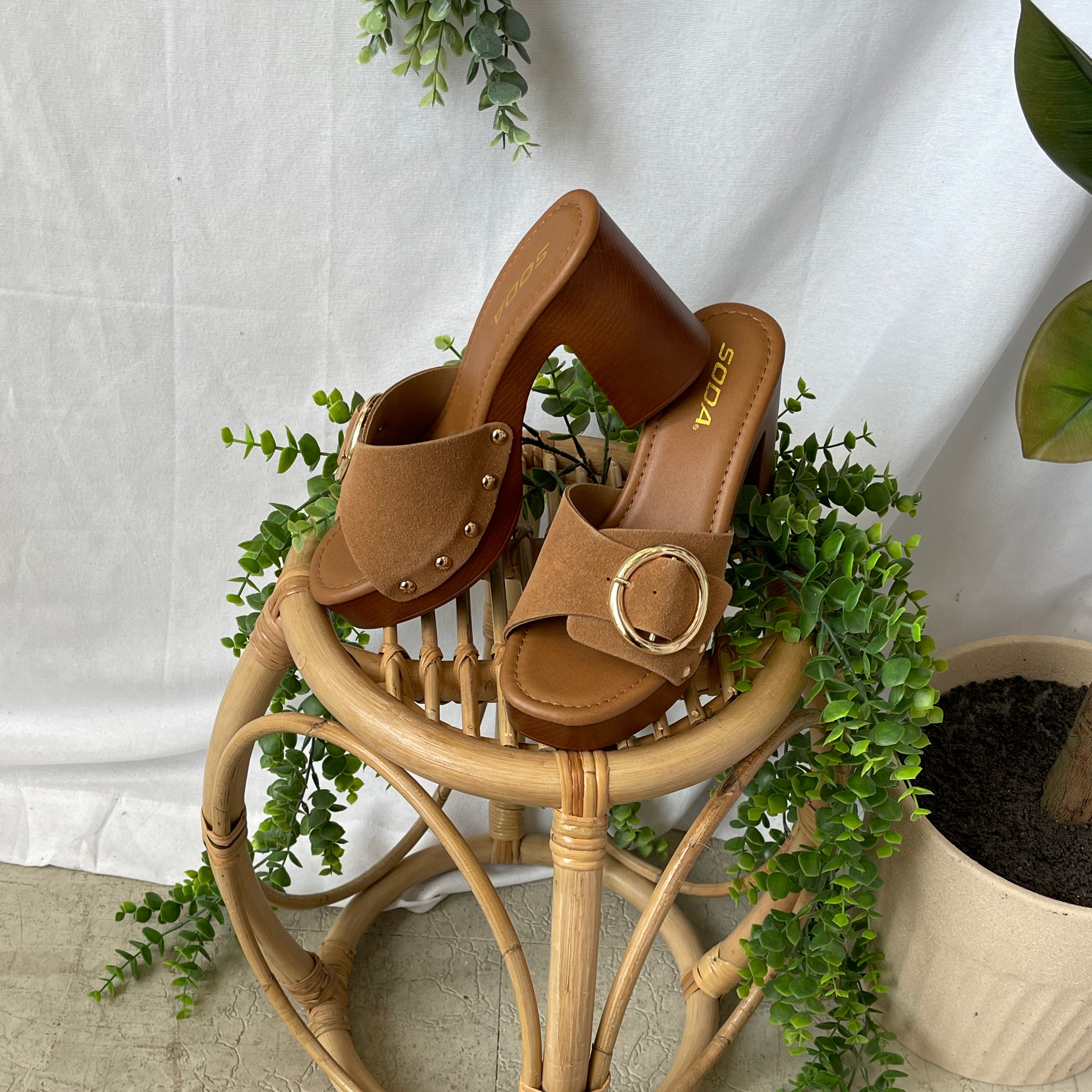Soda Citrus Brown Sandal-Shoes-soda-The Silo Boutique, Women's Fashion Boutique Located in Warren and Grand Forks North Dakota