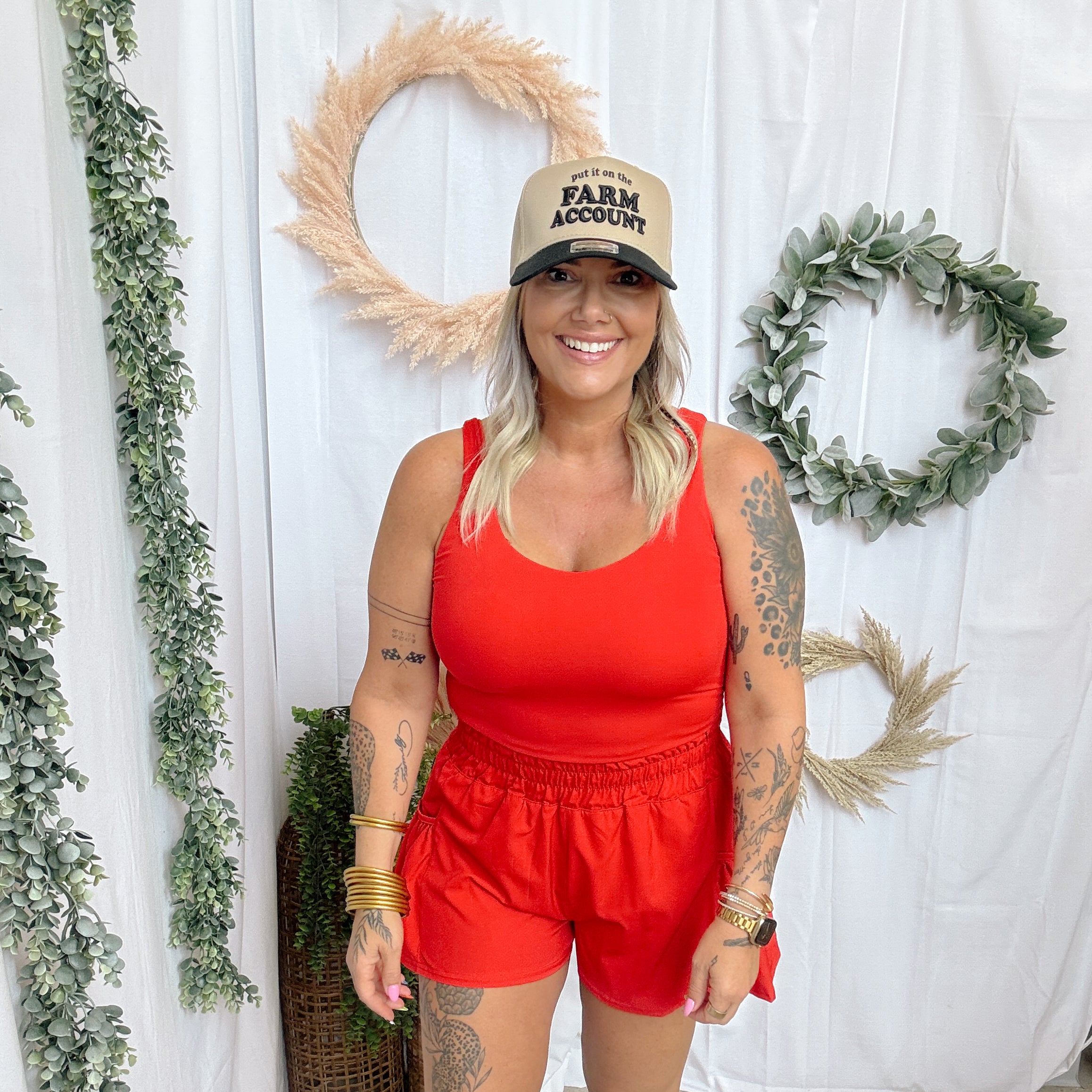Flounce and Flow Romper-Red-Jumpsuits & Rompers-mono b-The Silo Boutique, Women's Fashion Boutique Located in Warren and Grand Forks North Dakota