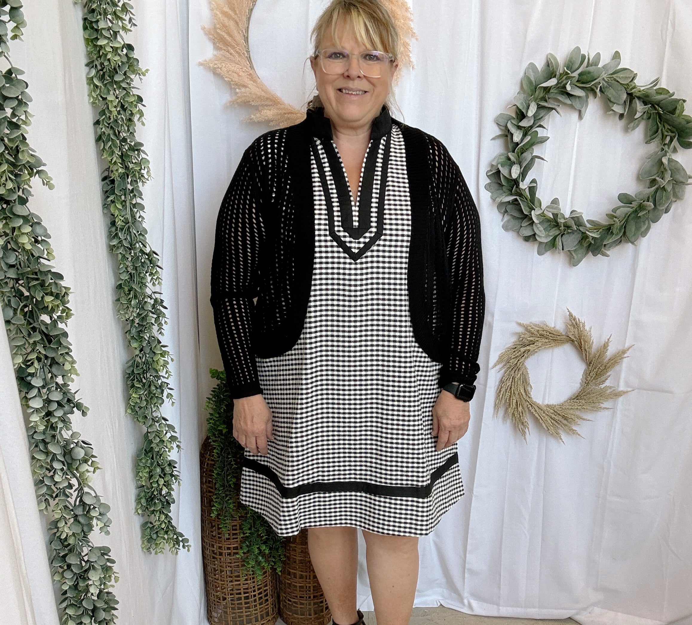 Kate Gingham Dress-Dresses-entro-The Silo Boutique, Women's Fashion Boutique Located in Warren and Grand Forks North Dakota