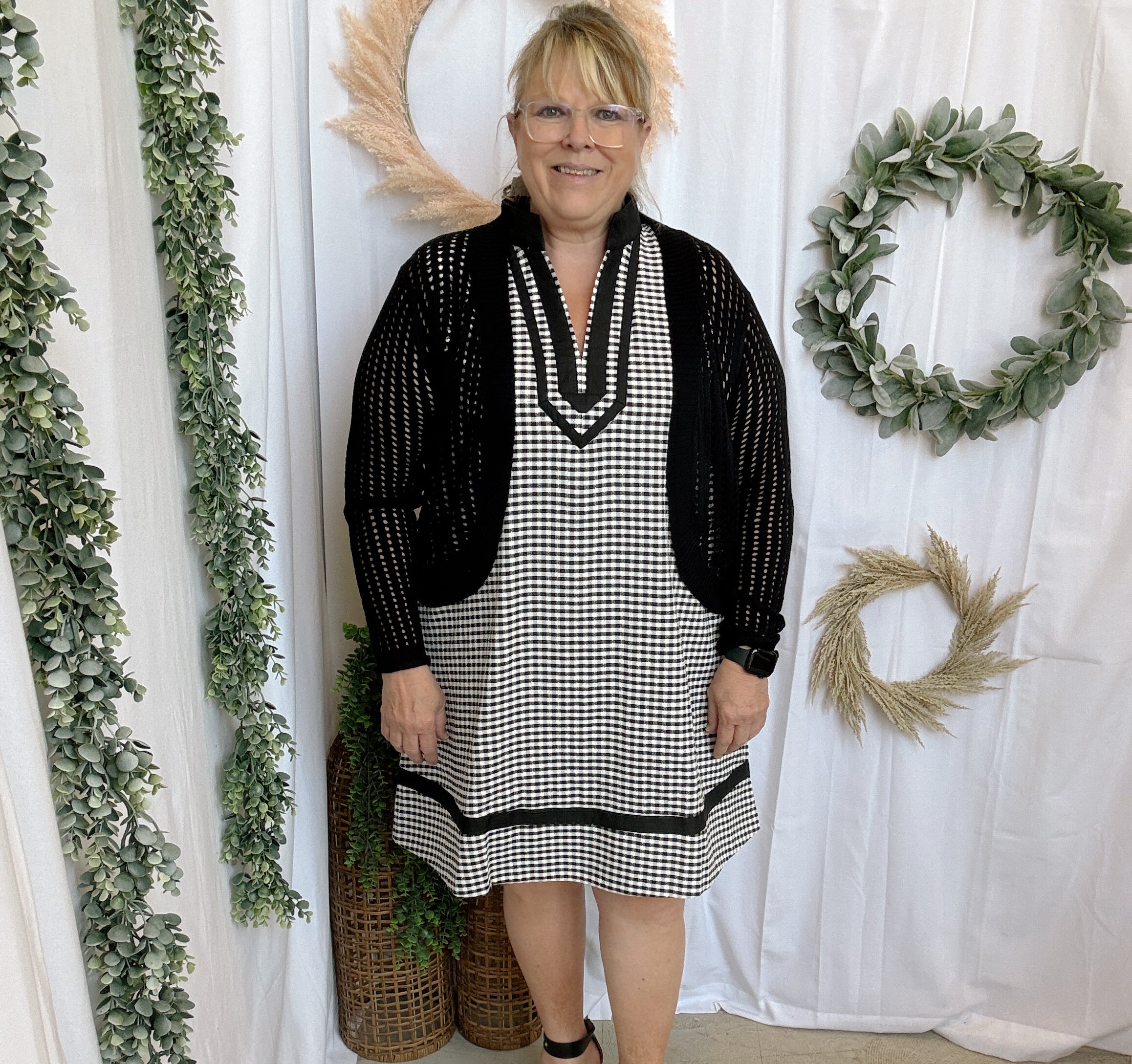 Kate Gingham Dress-Dresses-entro-The Silo Boutique, Women's Fashion Boutique Located in Warren and Grand Forks North Dakota