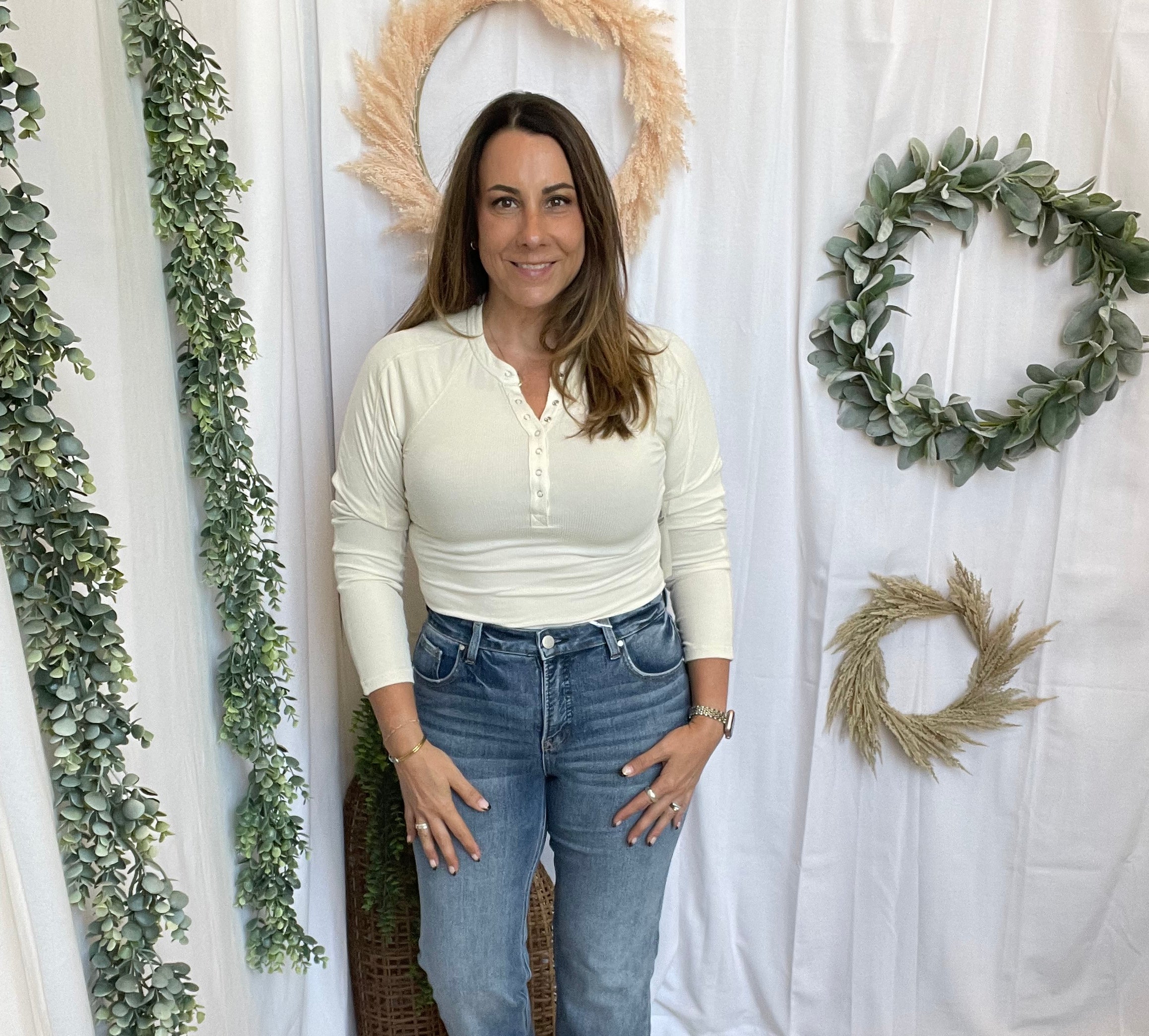 Mono B Essential Henley Top-Long Sleeve Tops-mono b-The Silo Boutique, Women's Fashion Boutique Located in Warren and Grand Forks North Dakota