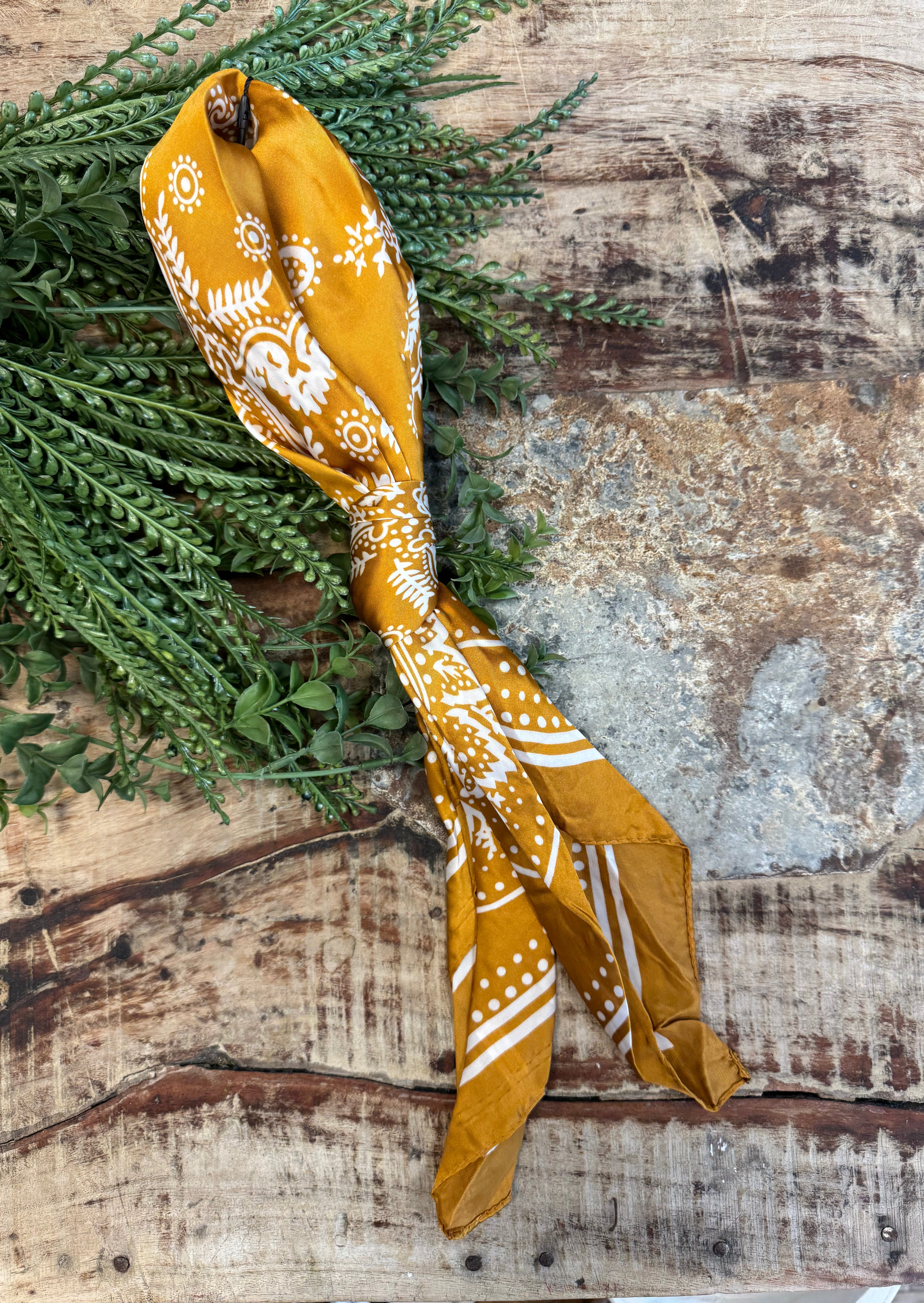 Olivia Moss Scarf-Mustard Paisley-Scarf-dm-The Silo Boutique, Women's Fashion Boutique Located in Warren and Grand Forks North Dakota