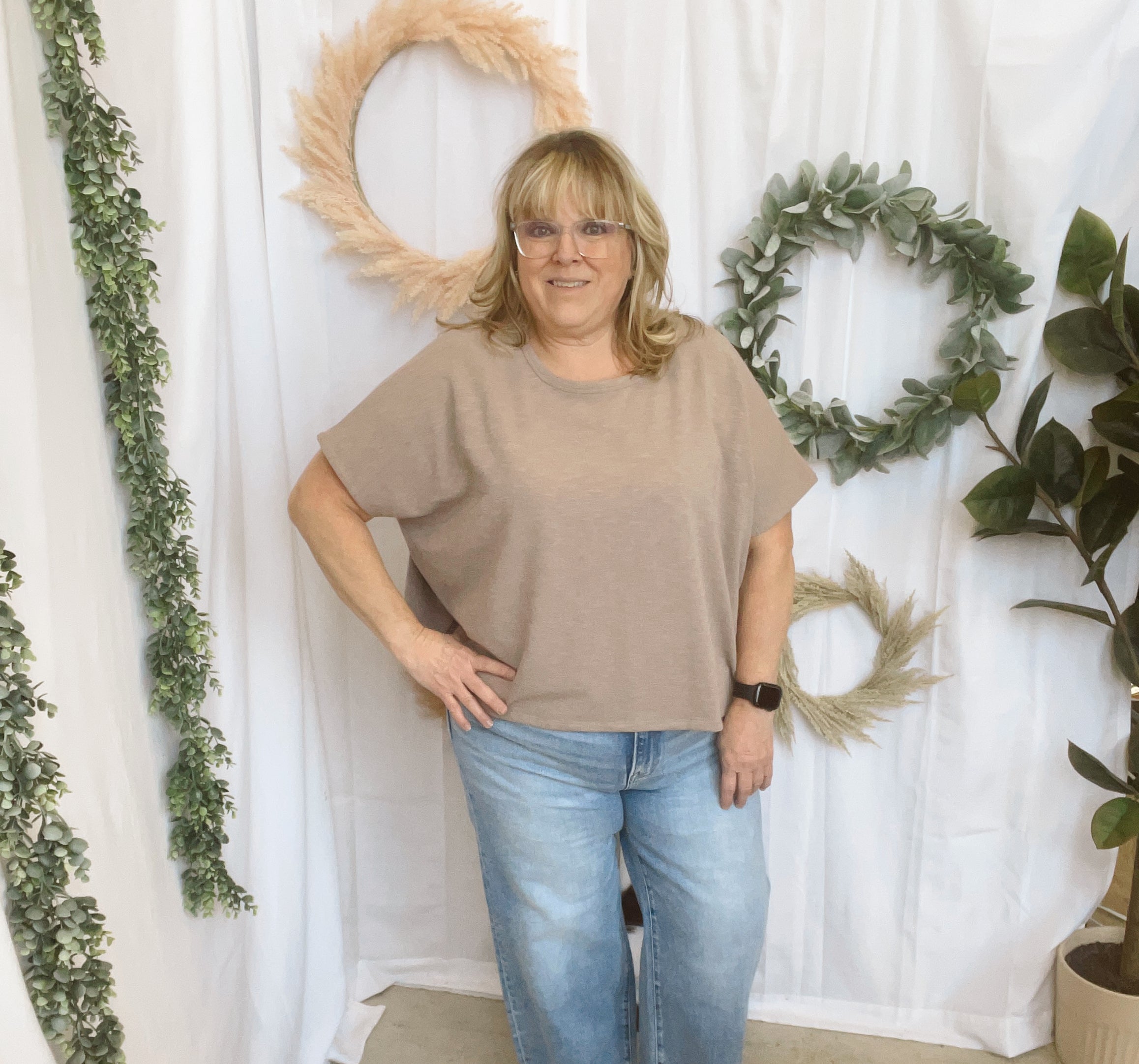 Julie Slub Oversized Tee-Short Sleeve Tops-Zenana-The Silo Boutique, Women's Fashion Boutique Located in Warren and Grand Forks North Dakota