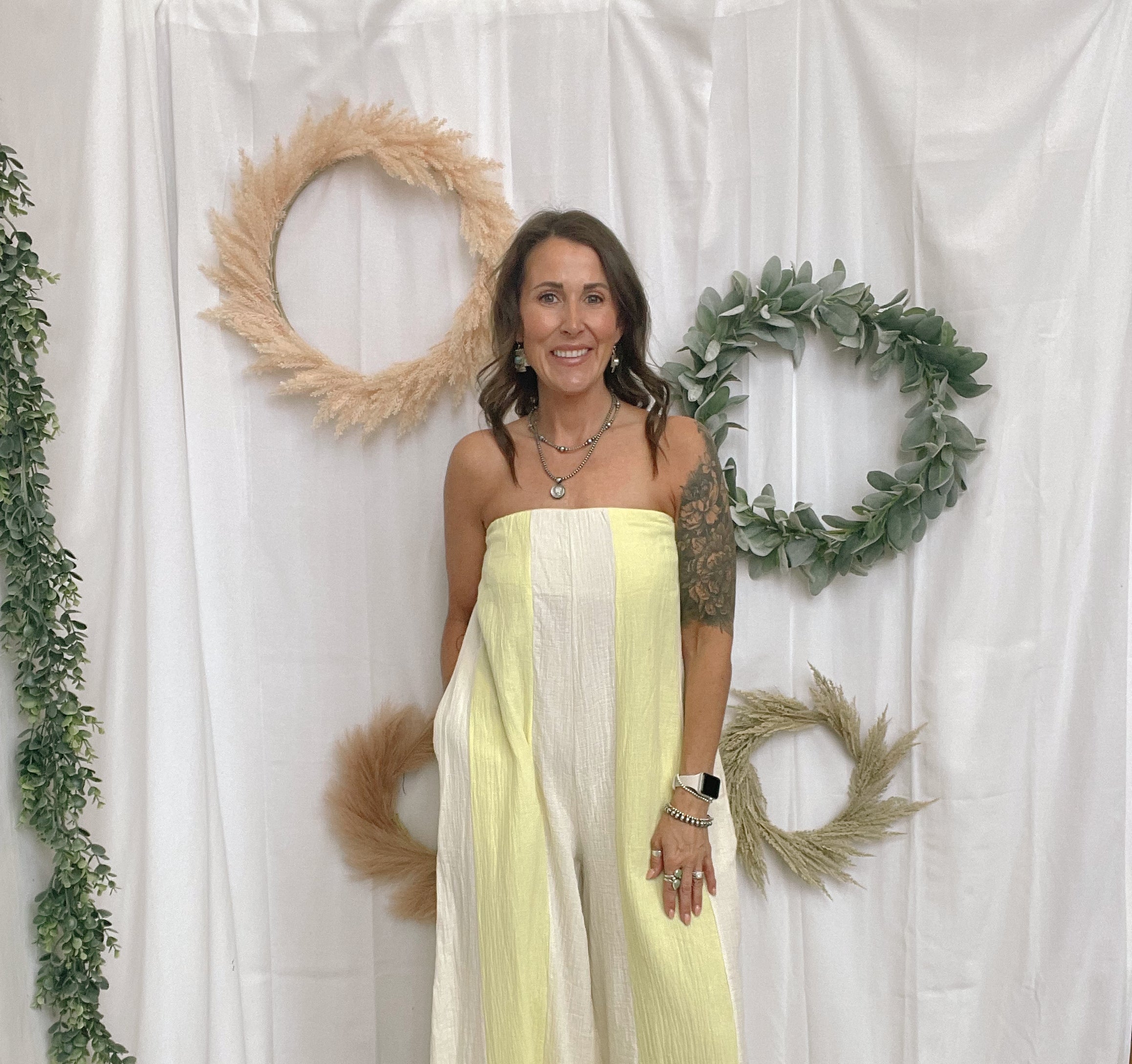 Coastal Yellow Jumpsuit-Jumpsuits & Rompers-by together-The Silo Boutique, Women's Fashion Boutique Located in Warren and Grand Forks North Dakota