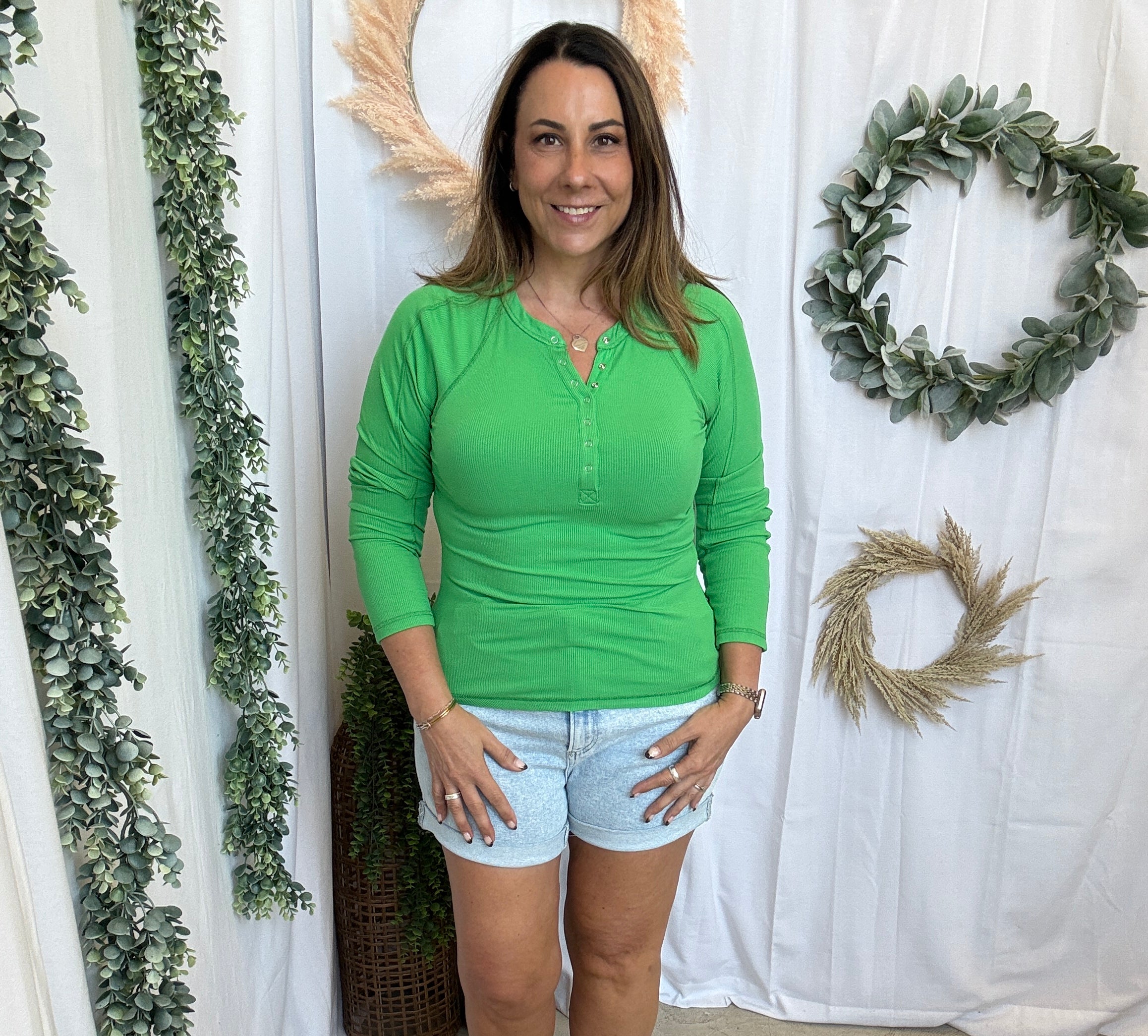 Mono B Essential Henley Top-Long Sleeve Tops-mono b-The Silo Boutique, Women's Fashion Boutique Located in Warren and Grand Forks North Dakota