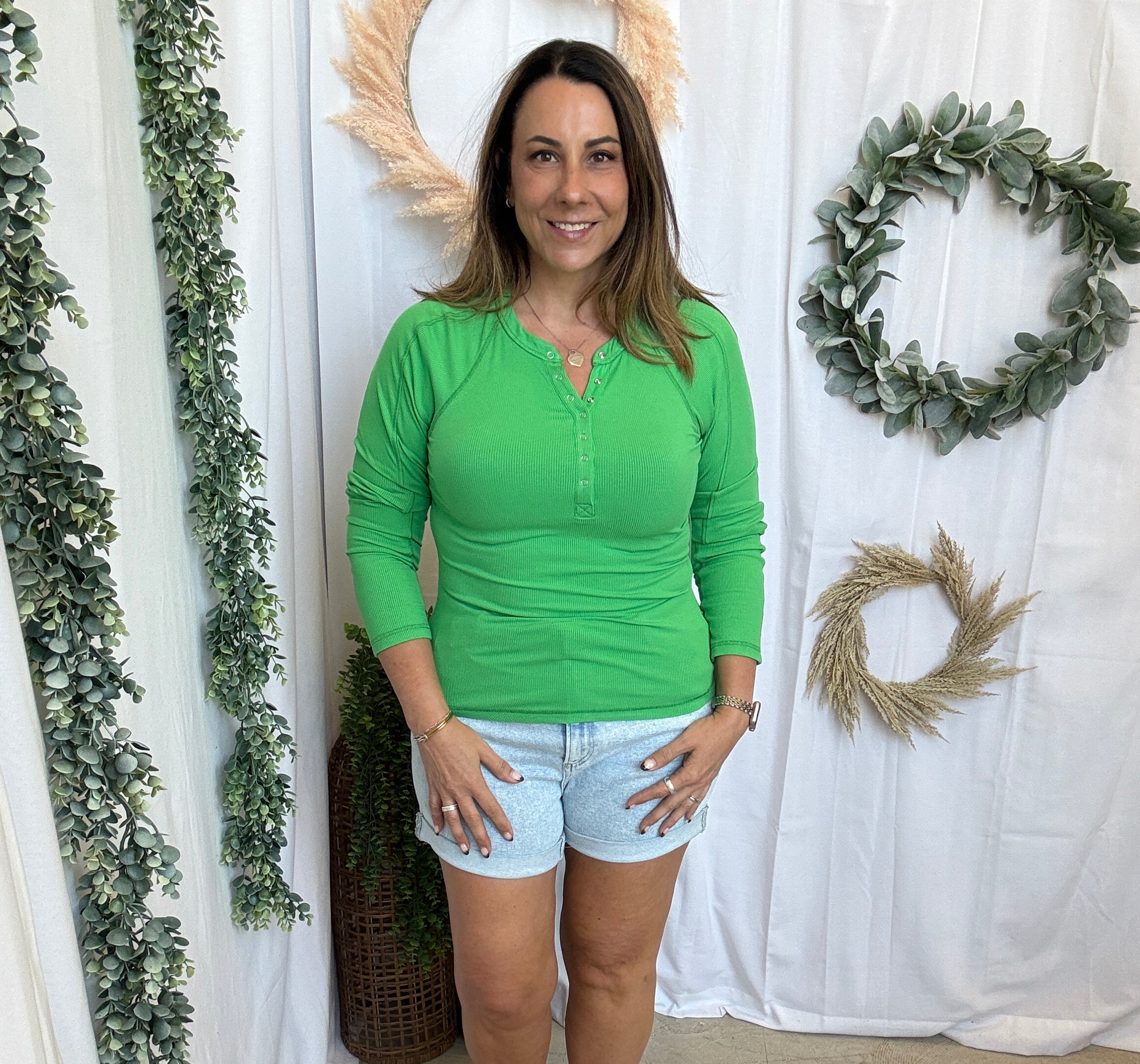 Mono B Essential Henley Top-Long Sleeve Tops-mono b-The Silo Boutique, Women's Fashion Boutique Located in Warren and Grand Forks North Dakota