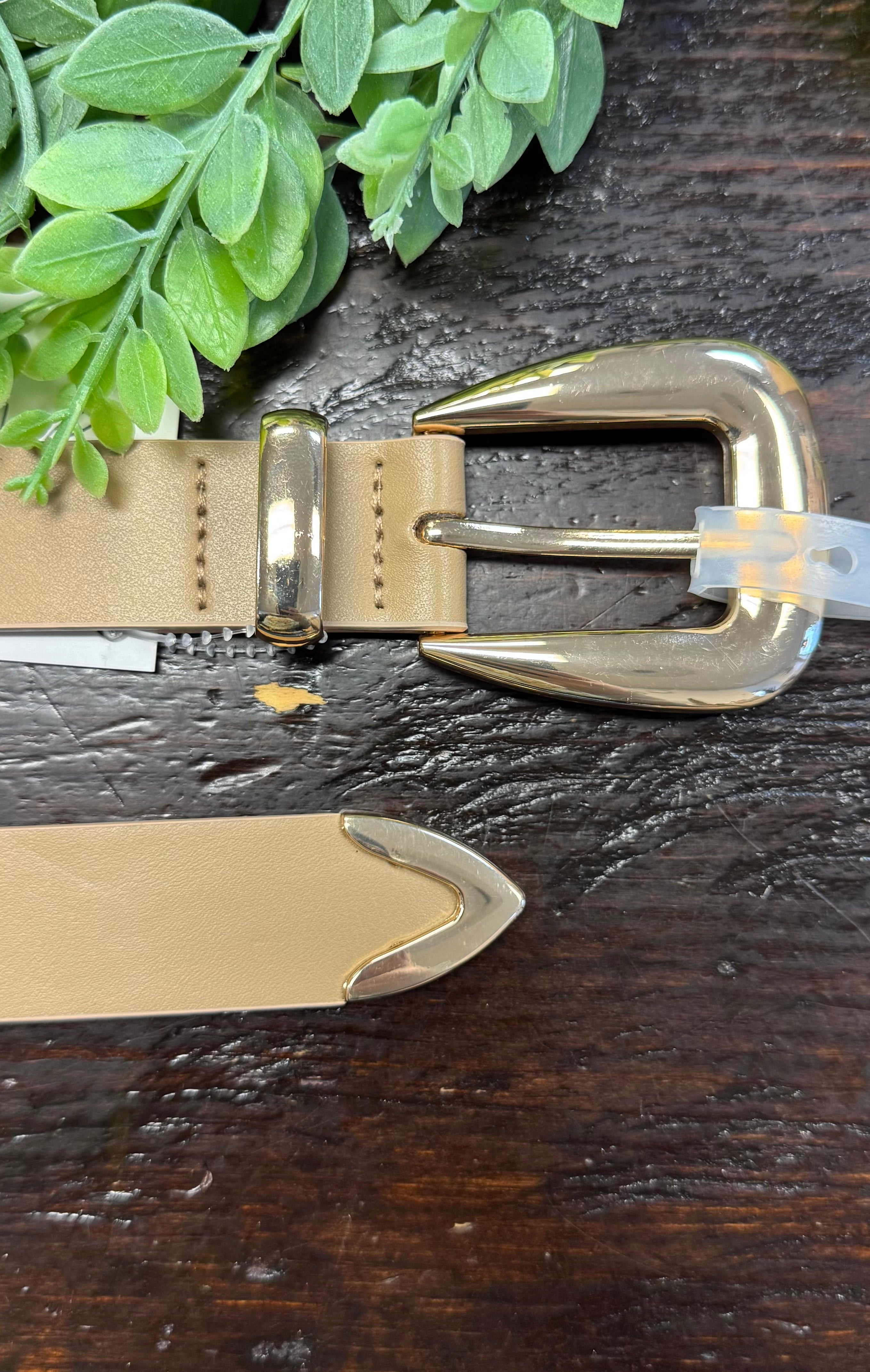 Smooth Belt-Tan-Belts-Fame-The Silo Boutique, Women's Fashion Boutique Located in Warren and Grand Forks North Dakota