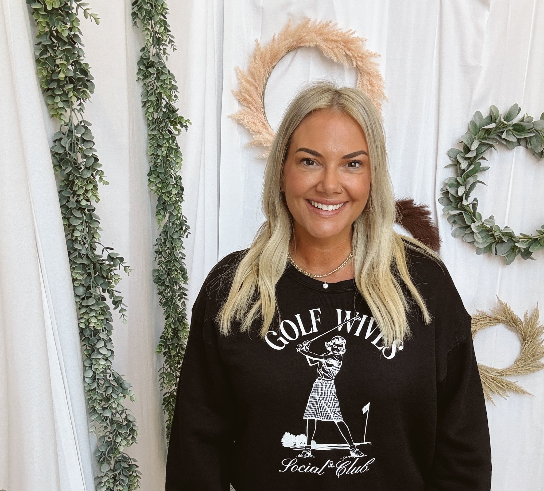 Black Golf Wives Social Club Sweatshirt-Sweatshirts-oat-The Silo Boutique, Women's Fashion Boutique Located in Warren and Grand Forks North Dakota