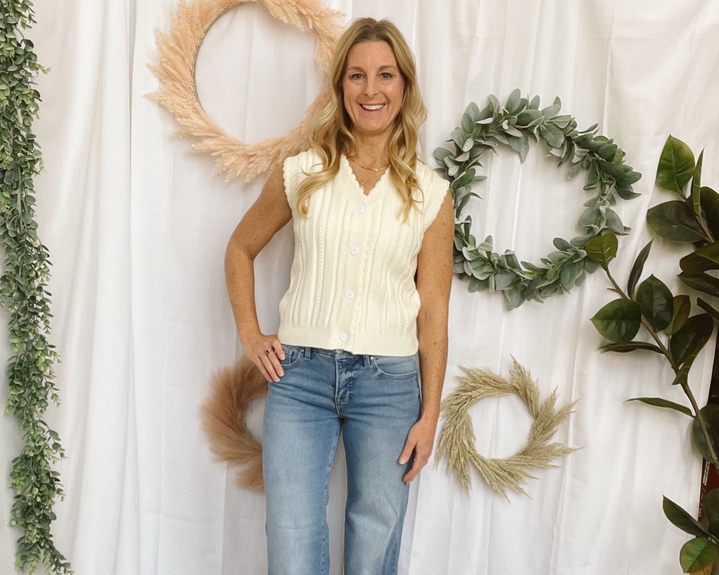 Soft Horizon Tank Vest-Ivory-Tank Tops-lovlov-The Silo Boutique, Women's Fashion Boutique Located in Warren and Grand Forks North Dakota