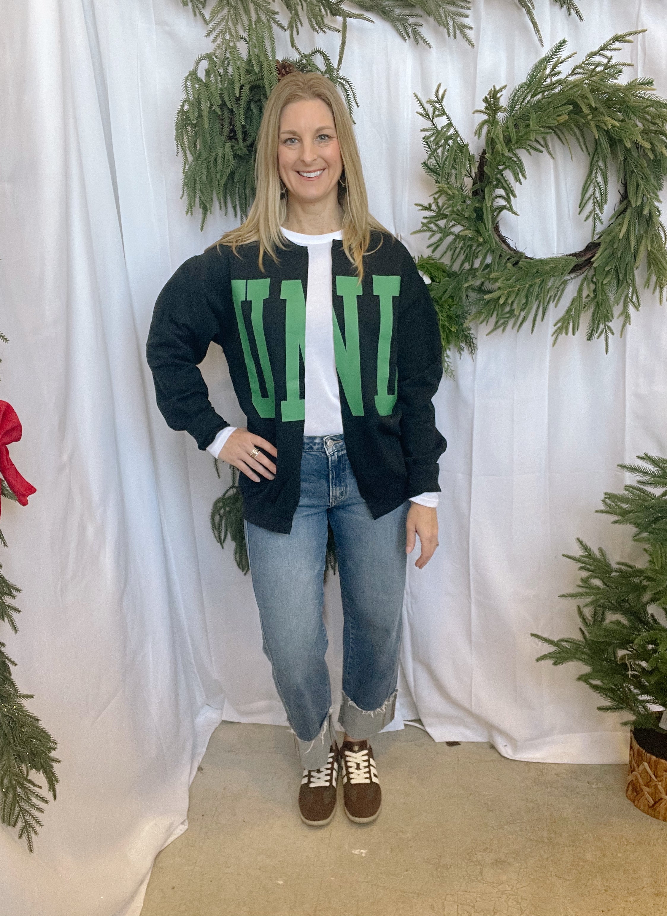 UND Sweatshirt Cardigan-Cardigans-blackframe-The Silo Boutique, Women's Fashion Boutique Located in Warren and Grand Forks North Dakota