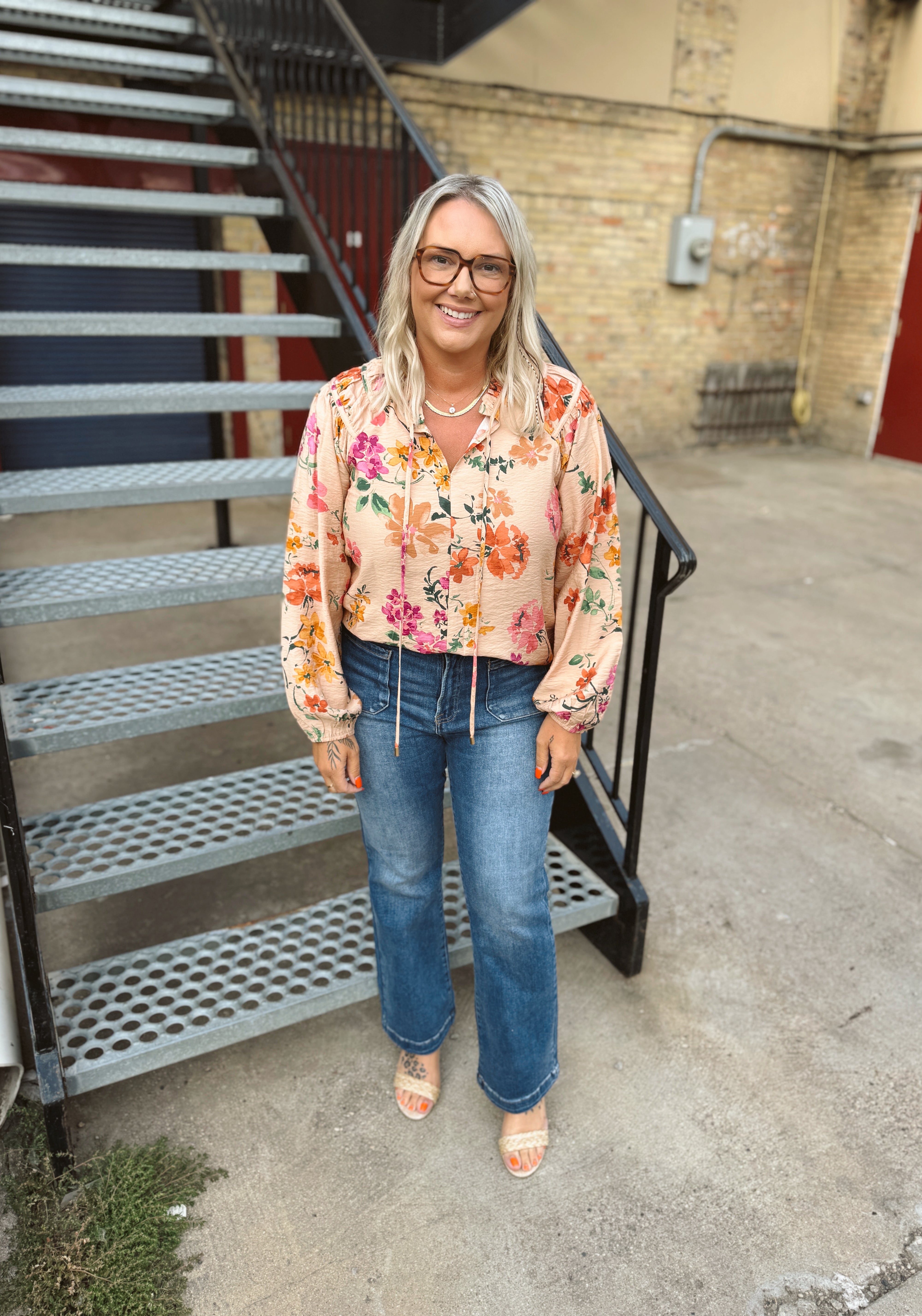 Taupe Multi Long Sleeve Top-Long Sleeve Tops-oddi-The Silo Boutique, Women's Fashion Boutique Located in Warren and Grand Forks North Dakota